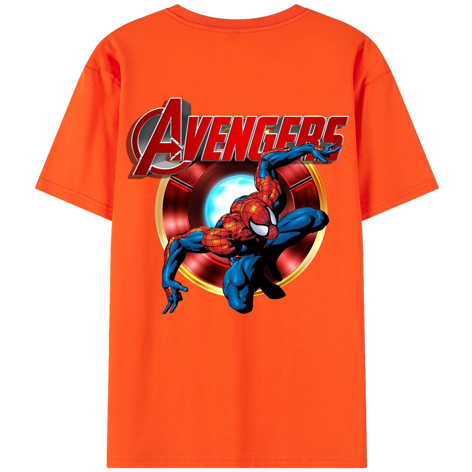 （画像用） Spider Man スパイダーマン 綿100％半袖Tシャツ（背面プリント）
