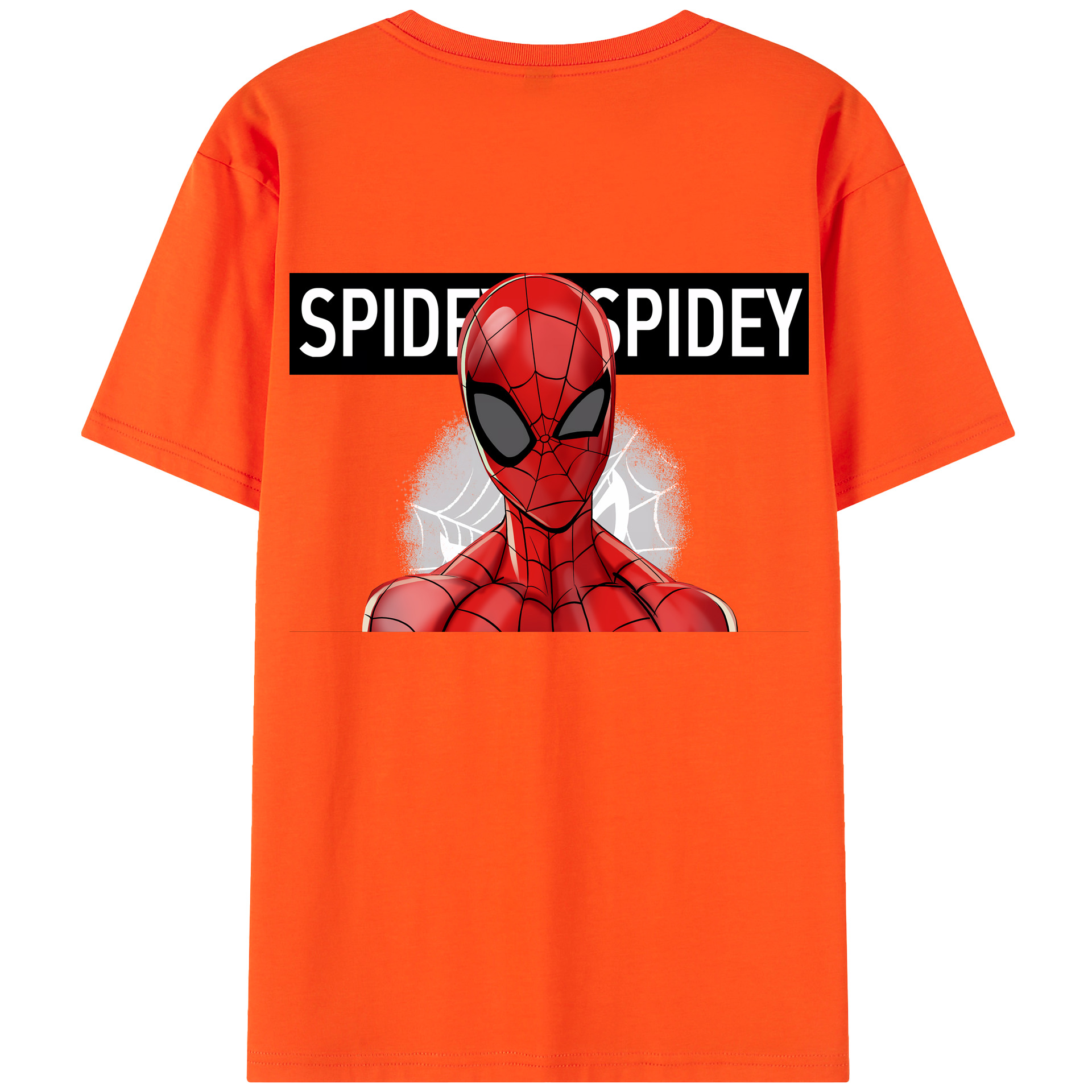 （画像用） Spider Man スパイダーマン 綿100％半袖Tシャツ（背面プリント）