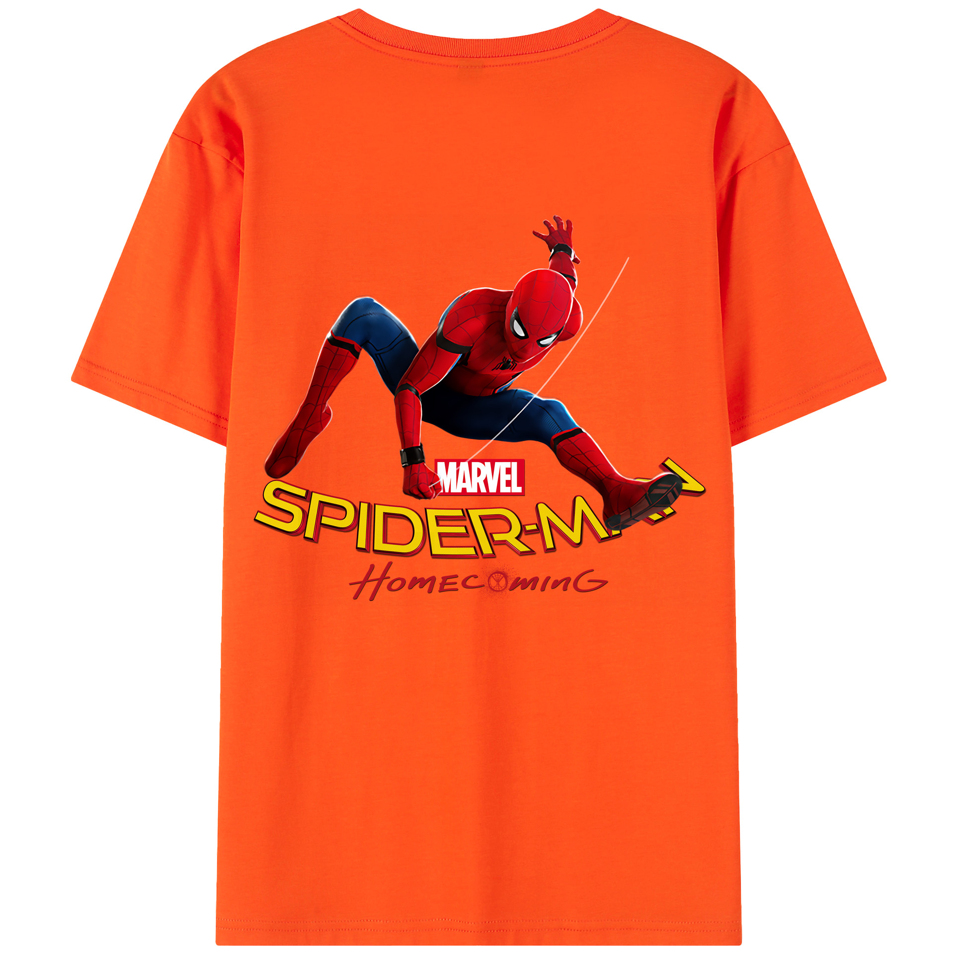 （画像用） Spider Man スパイダーマン 綿100％半袖Tシャツ（背面プリント）