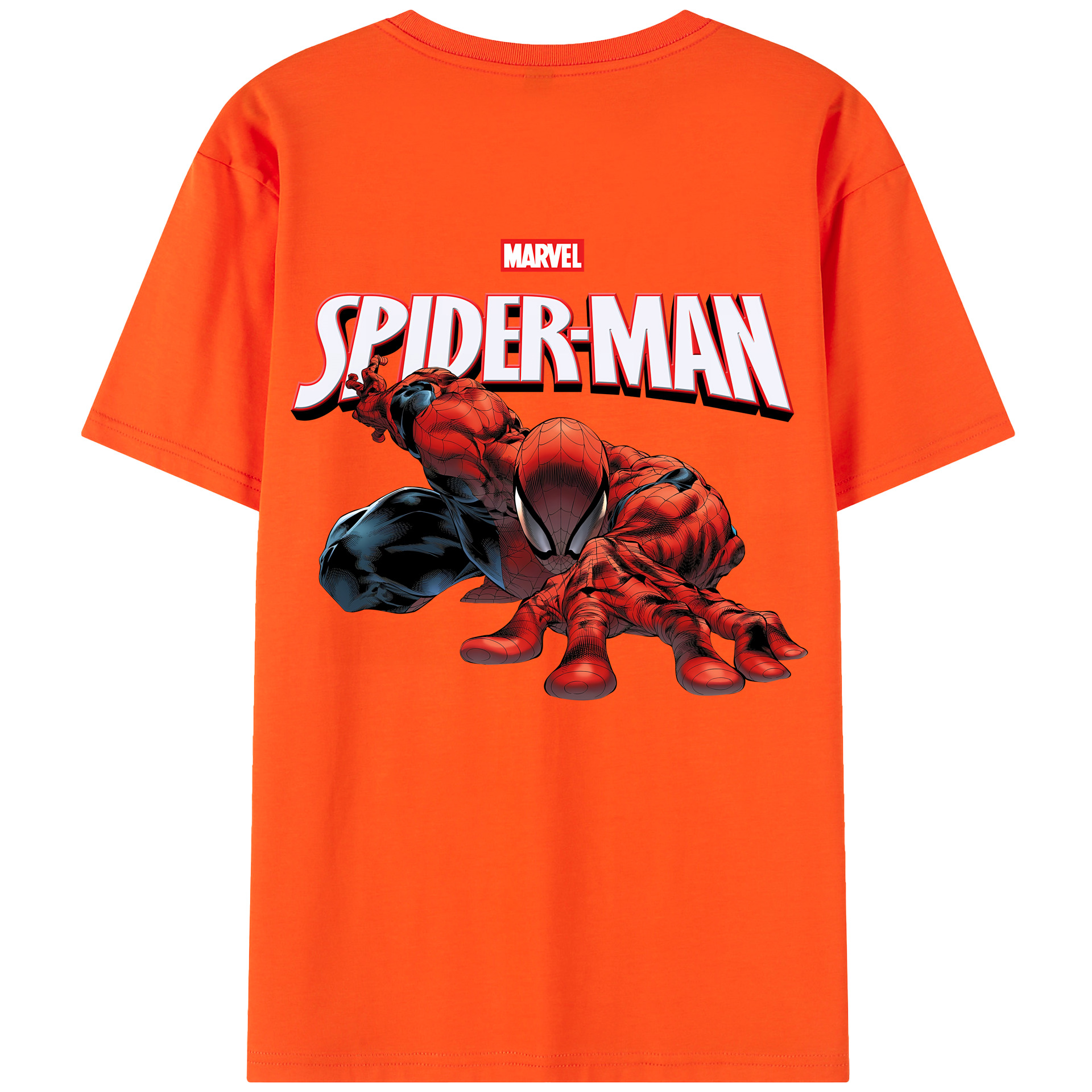 （画像用） Spider Man スパイダーマン 綿100％半袖Tシャツ（背面プリント）