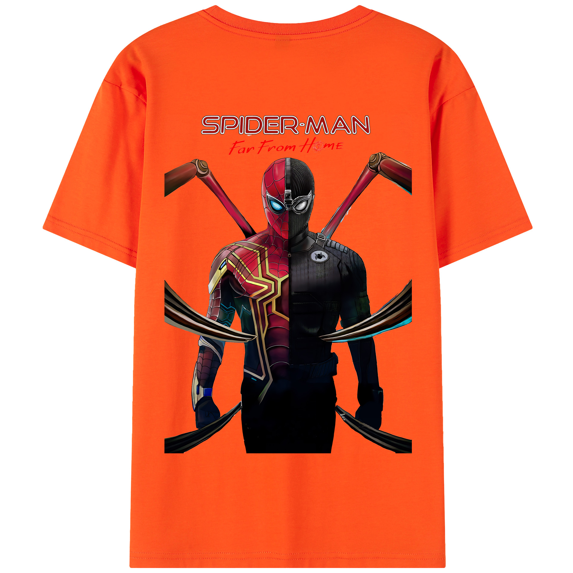 （画像用） Spider Man スパイダーマン 綿100％半袖Tシャツ（背面プリント）