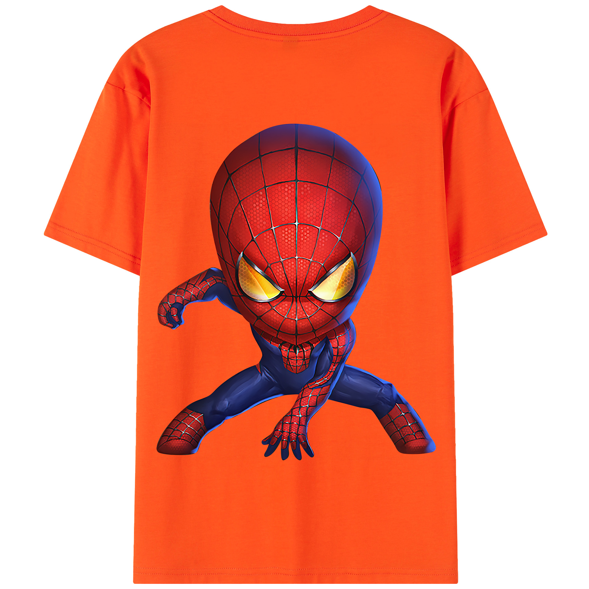 （画像用） Spider Man スパイダーマン 綿100％半袖Tシャツ（背面プリント）