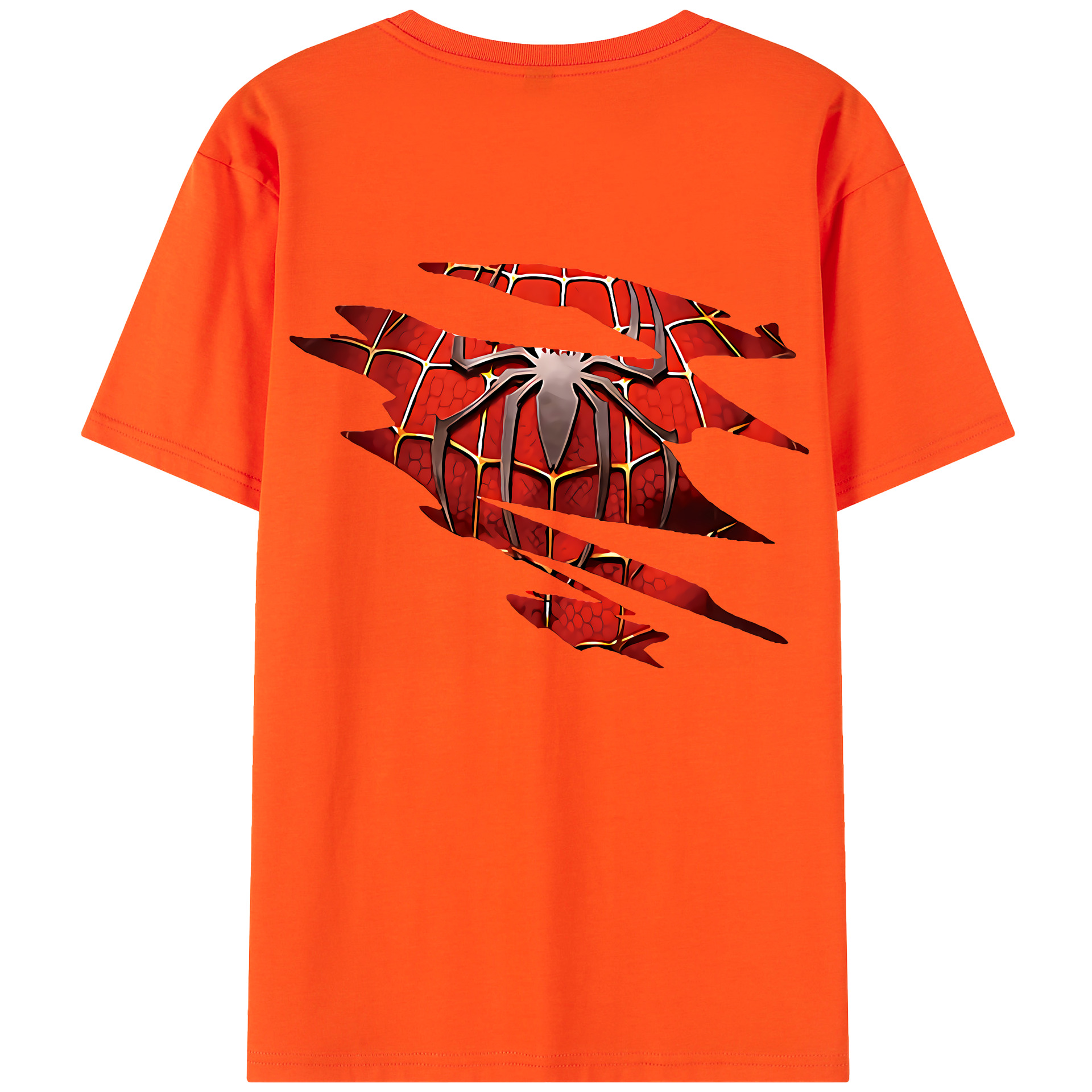 （画像用） Spider Man スパイダーマン 綿100％半袖Tシャツ（背面プリント）