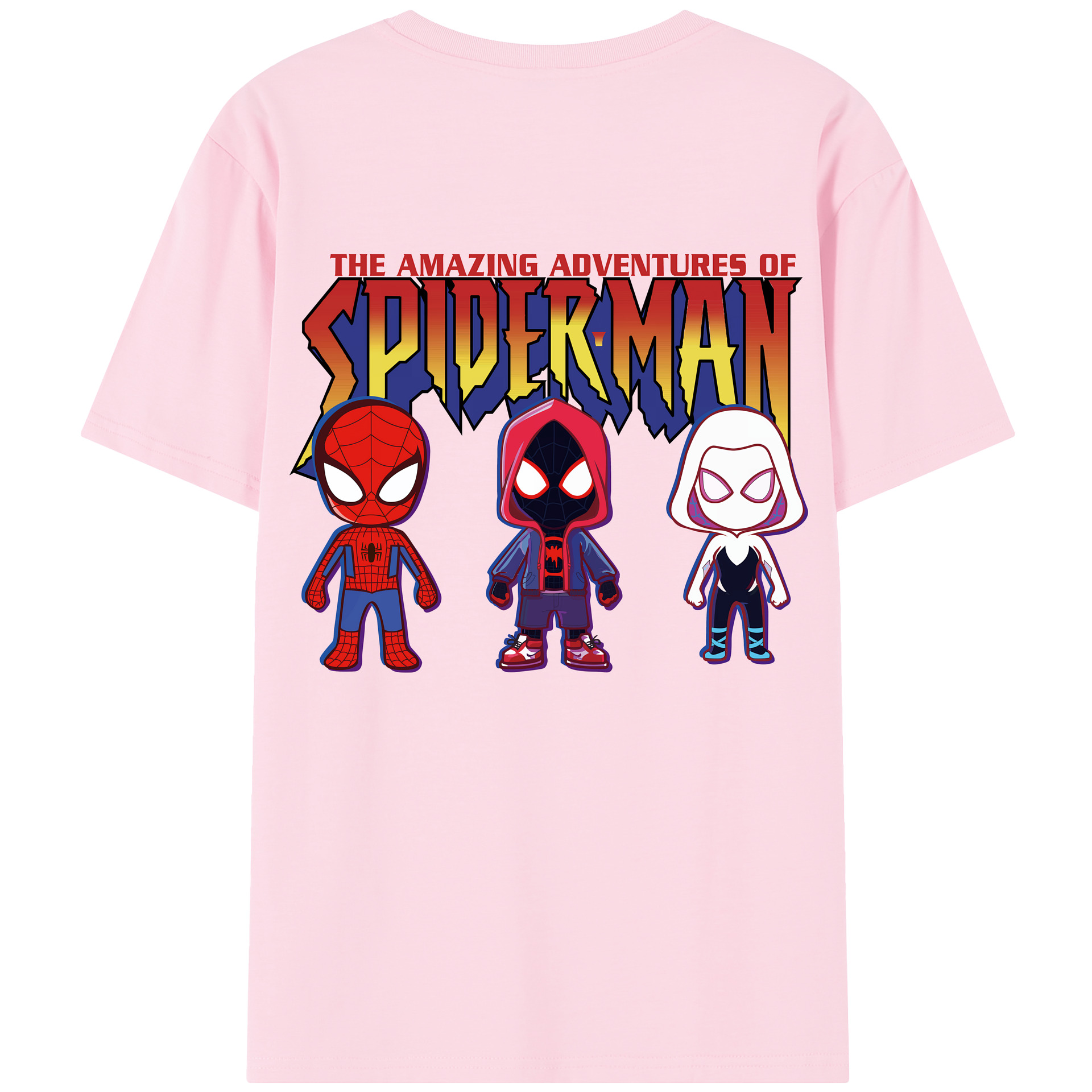 （画像用） Spider Man スパイダーマン 綿100％半袖Tシャツ（背面プリント）