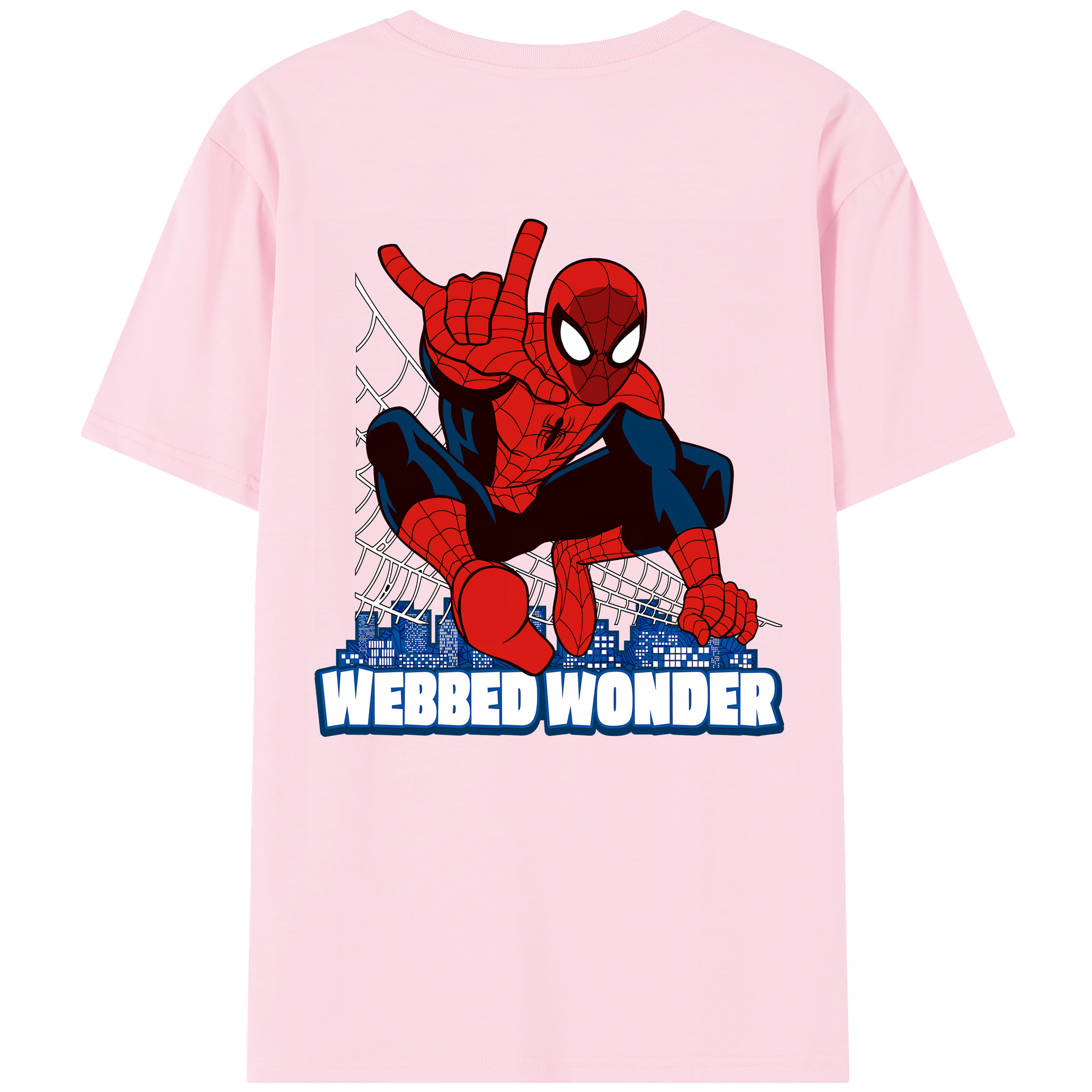 （画像用） Spider Man スパイダーマン 綿100％半袖Tシャツ（背面プリント）