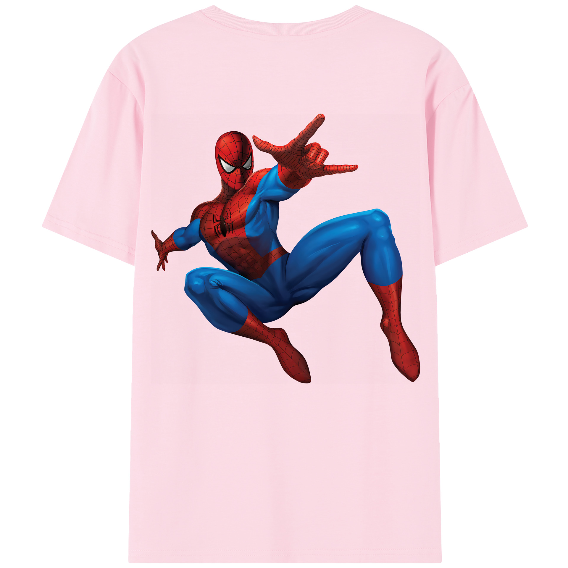 （画像用） Spider Man スパイダーマン 綿100％半袖Tシャツ（背面プリント）