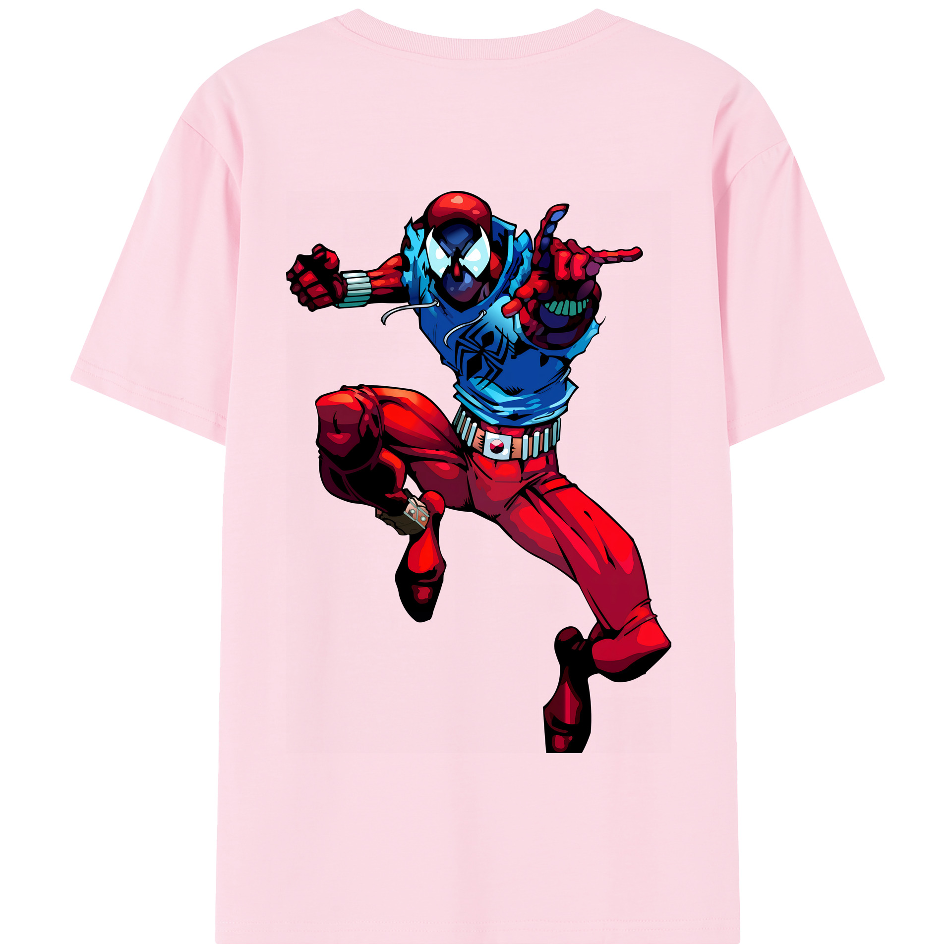 （画像用） Spider Man スパイダーマン 綿100％半袖Tシャツ（背面プリント）