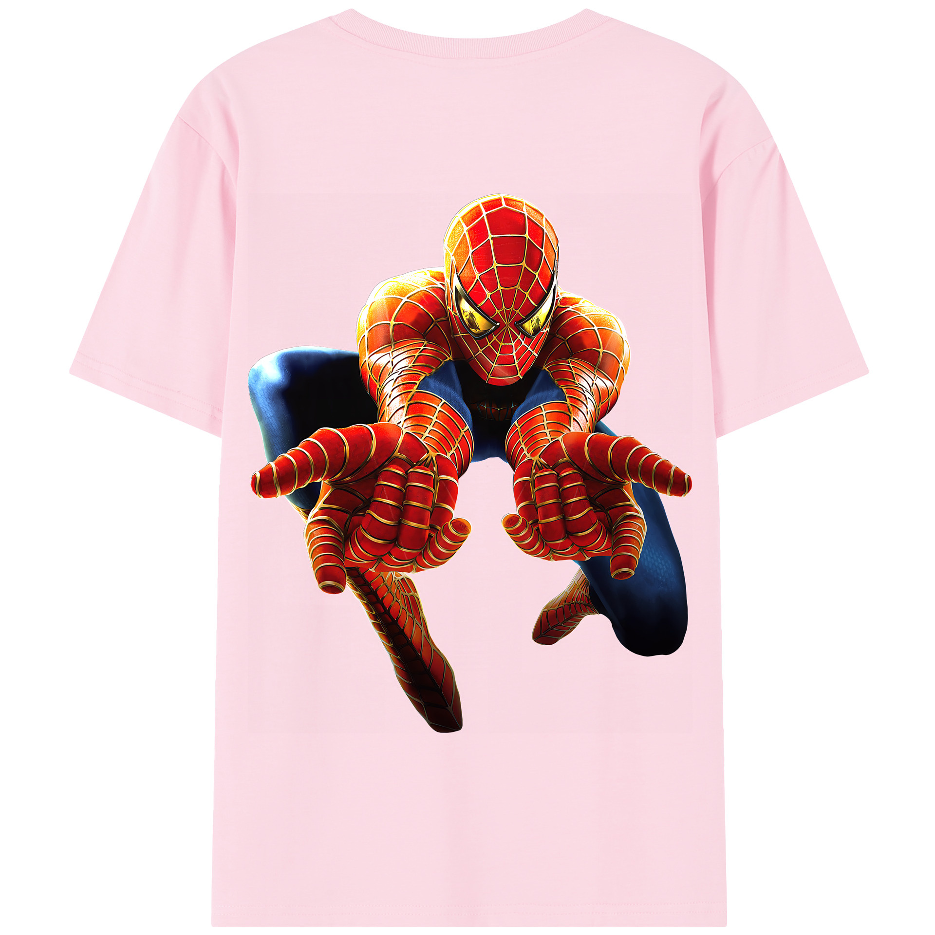 （画像用） Spider Man スパイダーマン 綿100％半袖Tシャツ（背面プリント）