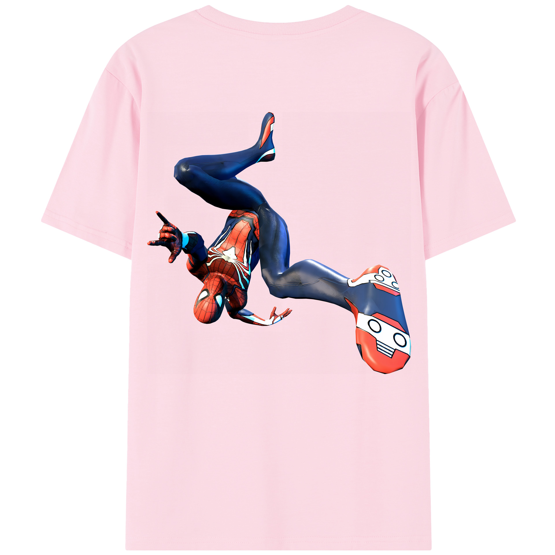 （画像用） Spider Man スパイダーマン 綿100％半袖Tシャツ（背面プリント）