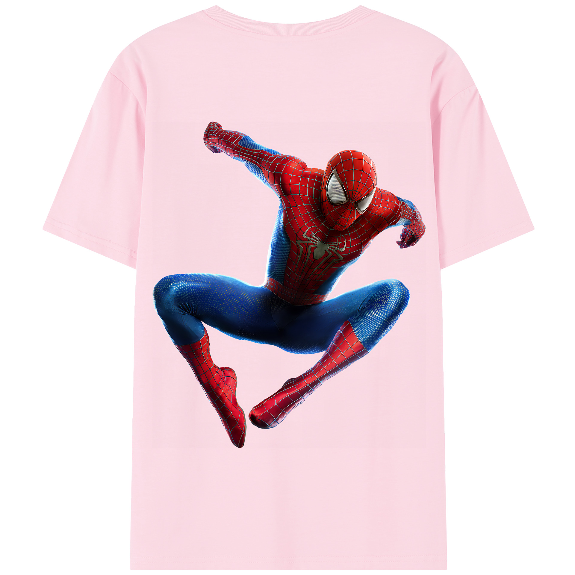（画像用） Spider Man スパイダーマン 綿100％半袖Tシャツ（背面プリント）