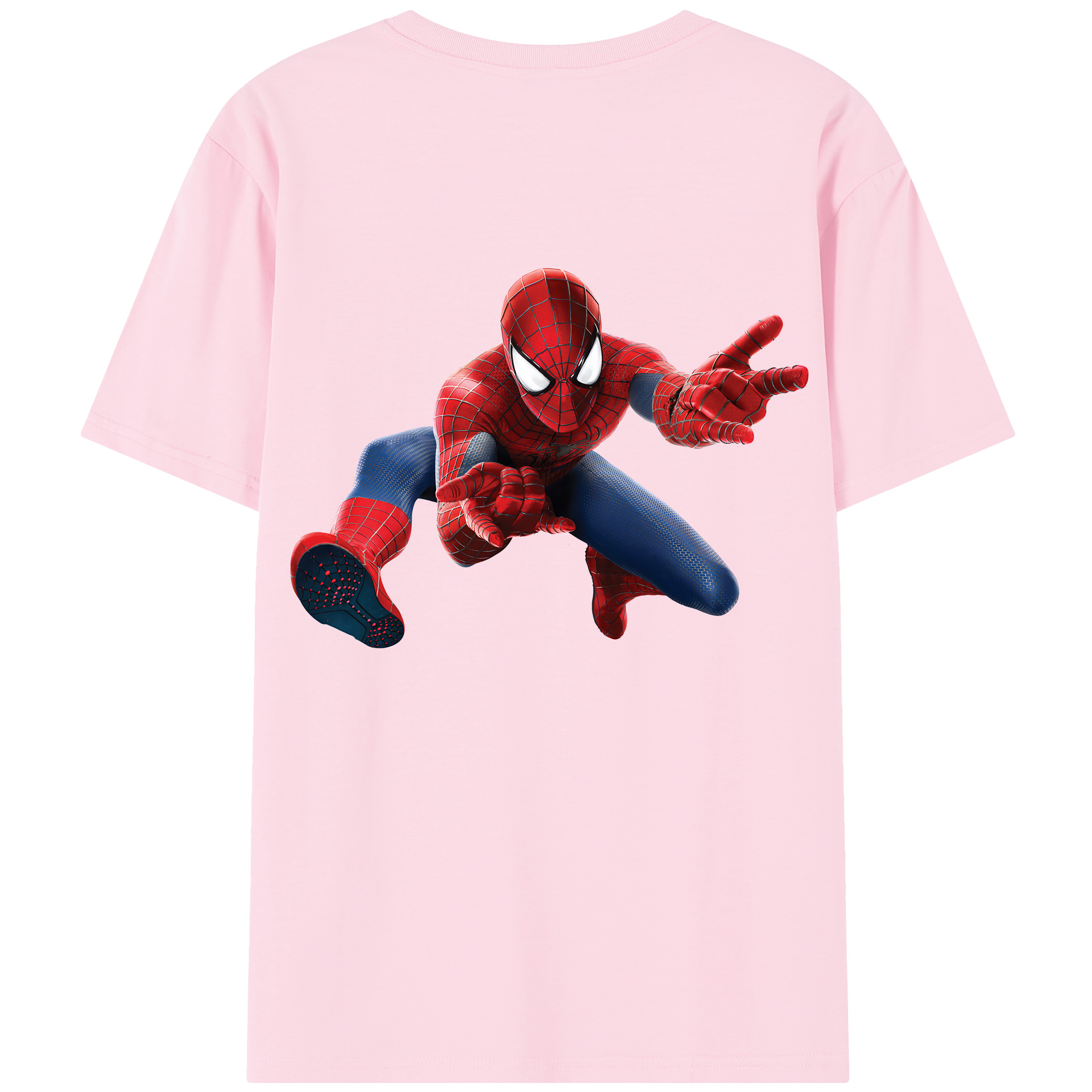 （画像用） Spider Man スパイダーマン 綿100％半袖Tシャツ（背面プリント）