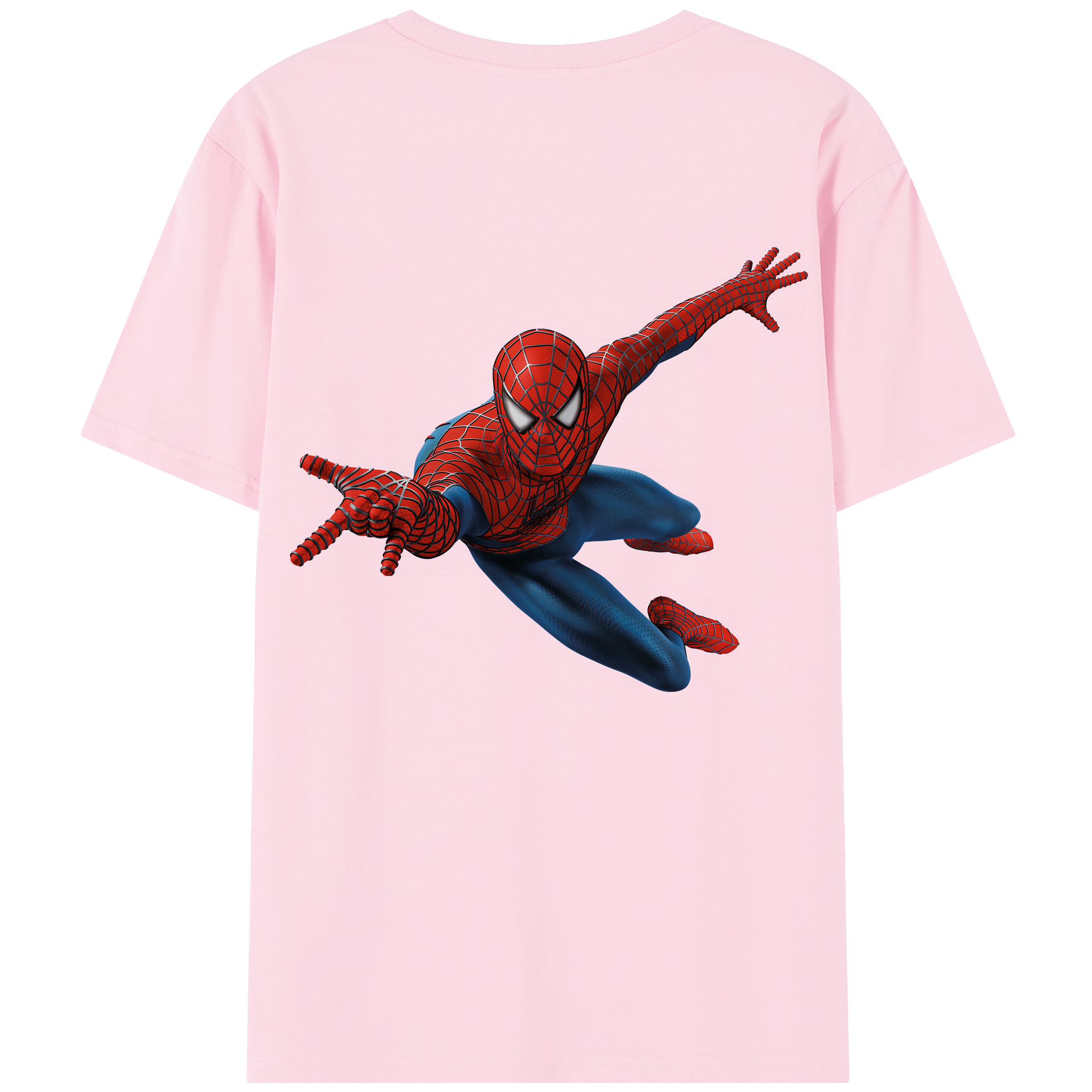 （画像用） Spider Man スパイダーマン 綿100％半袖Tシャツ（背面プリント）