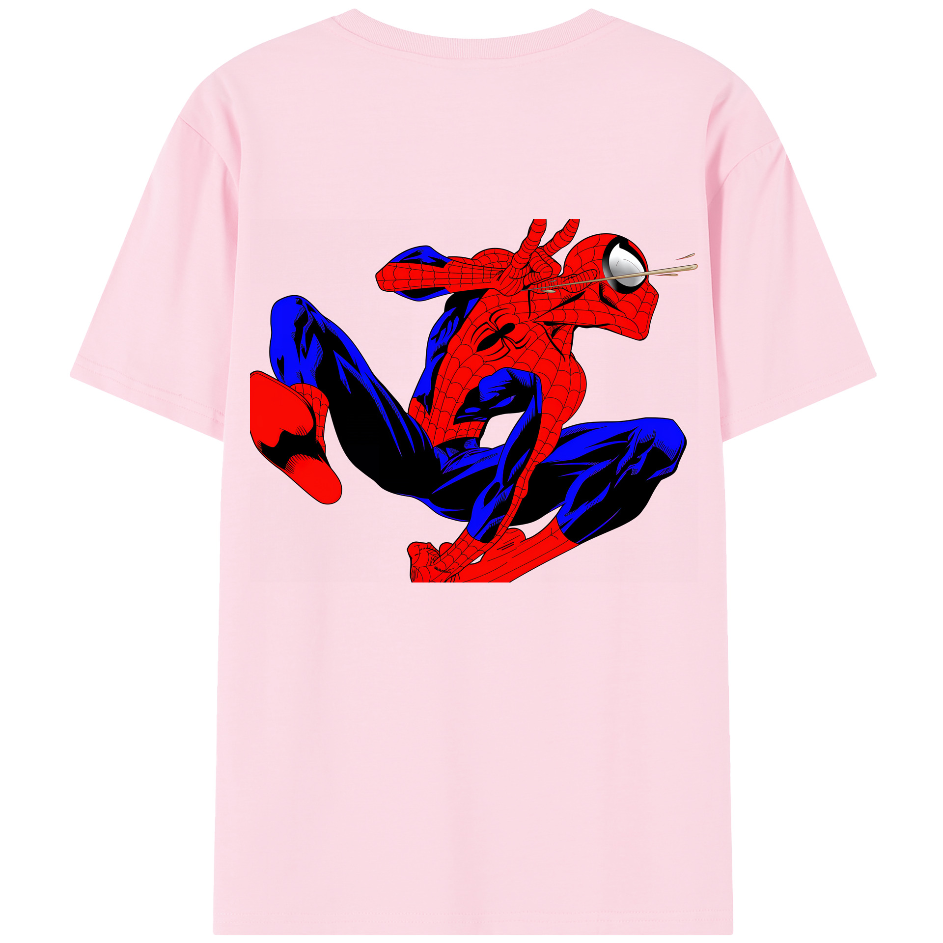 （画像用） Spider Man スパイダーマン 綿100％半袖Tシャツ（背面プリント）
