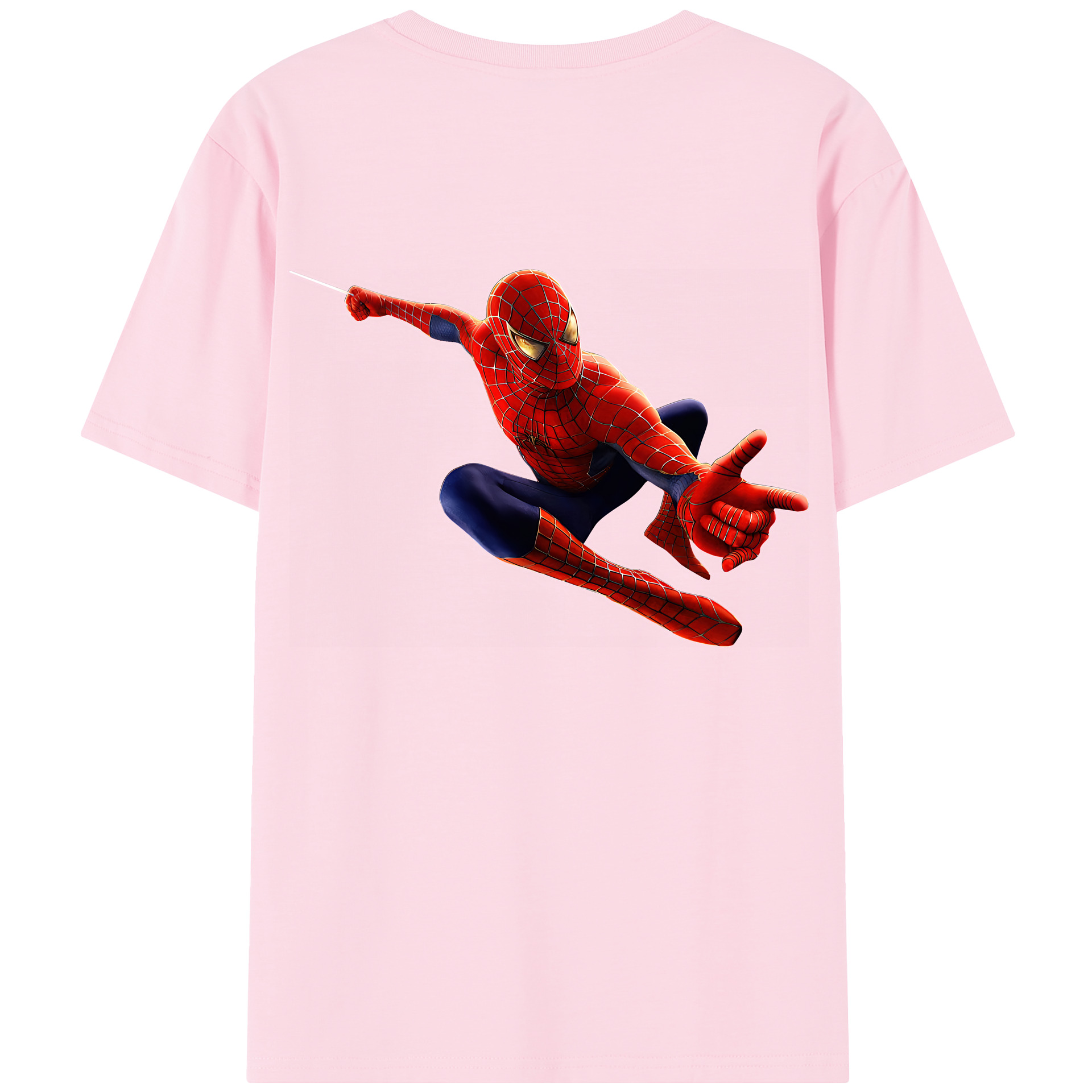 （画像用） Spider Man スパイダーマン 綿100％半袖Tシャツ（背面プリント）
