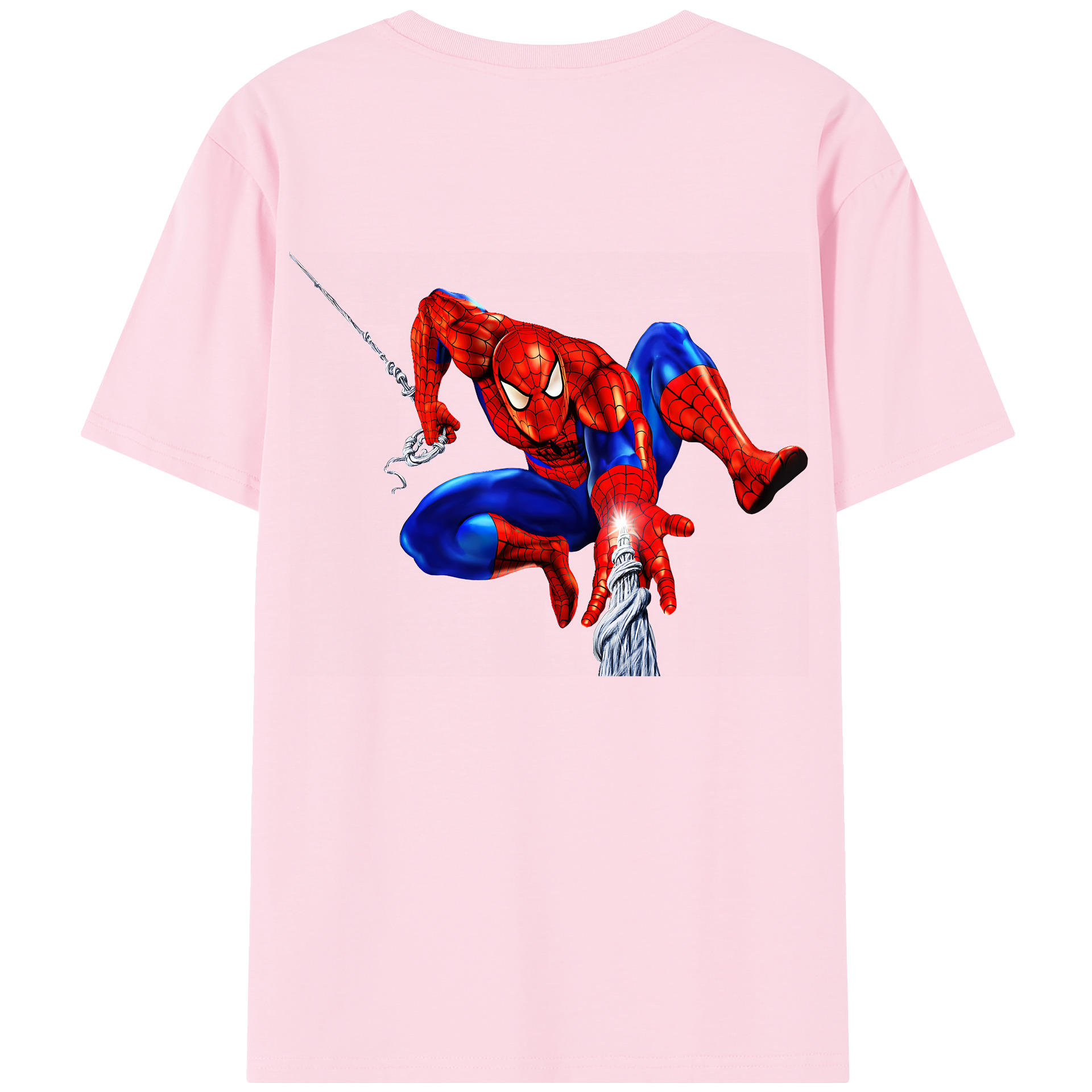 （画像用） Spider Man スパイダーマン 綿100％半袖Tシャツ（背面プリント）