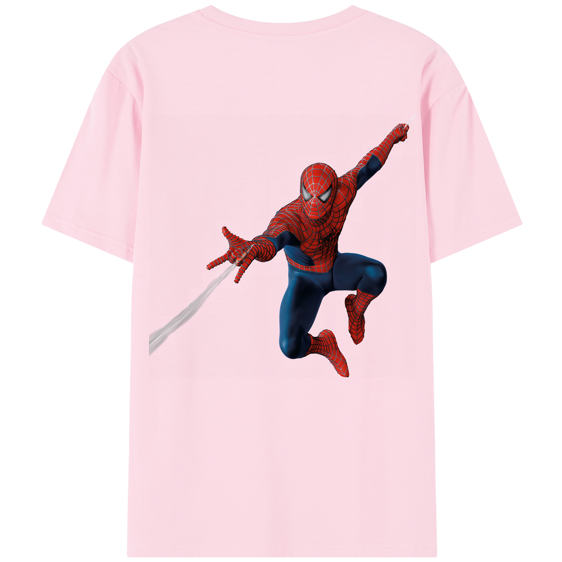 （画像用） Spider Man スパイダーマン 綿100％半袖Tシャツ（背面プリント）