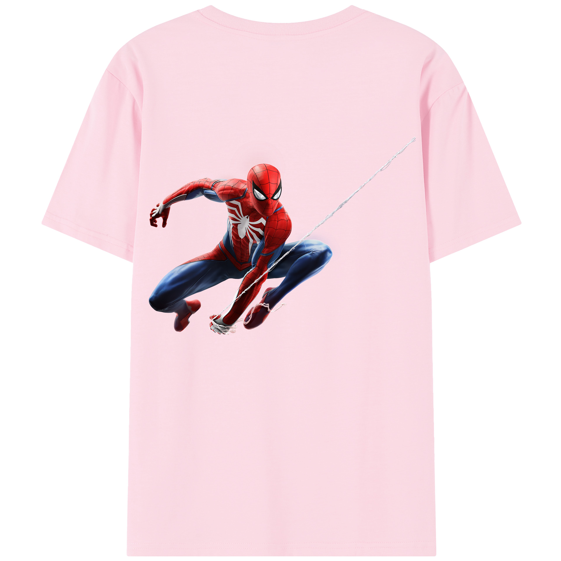 （画像用） Spider Man スパイダーマン 綿100％半袖Tシャツ（背面プリント）