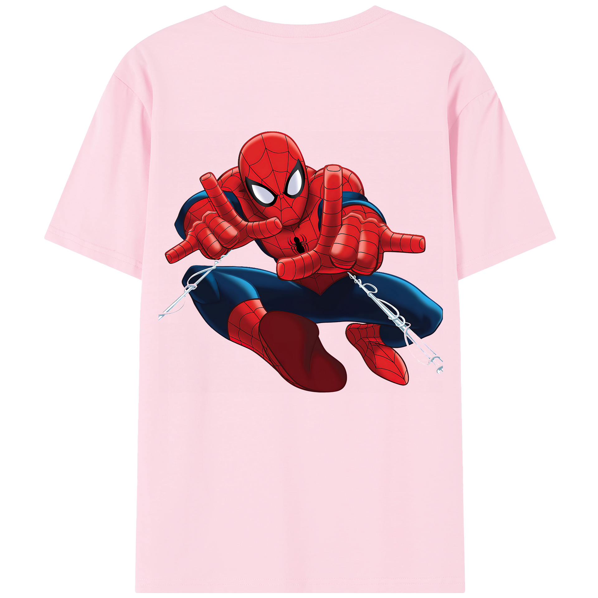 （画像用） Spider Man スパイダーマン 綿100％半袖Tシャツ（背面プリント）