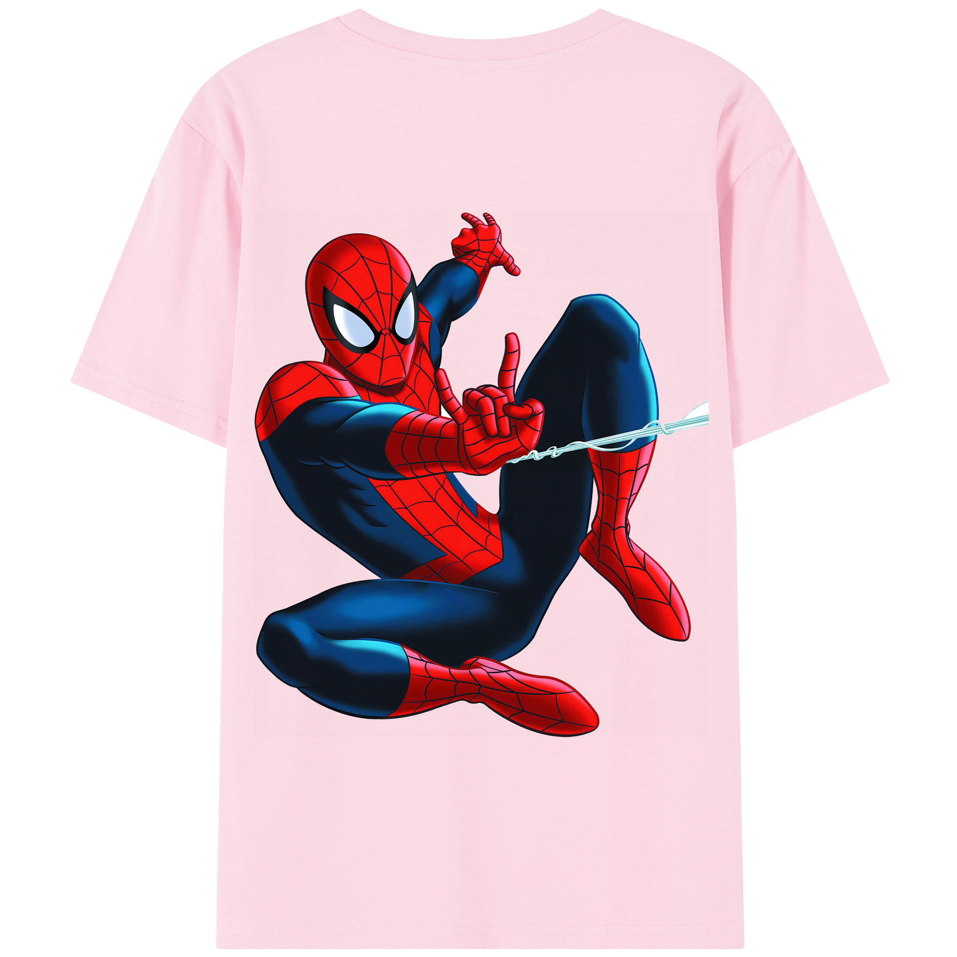 （画像用） Spider Man スパイダーマン 綿100％半袖Tシャツ（背面プリント）
