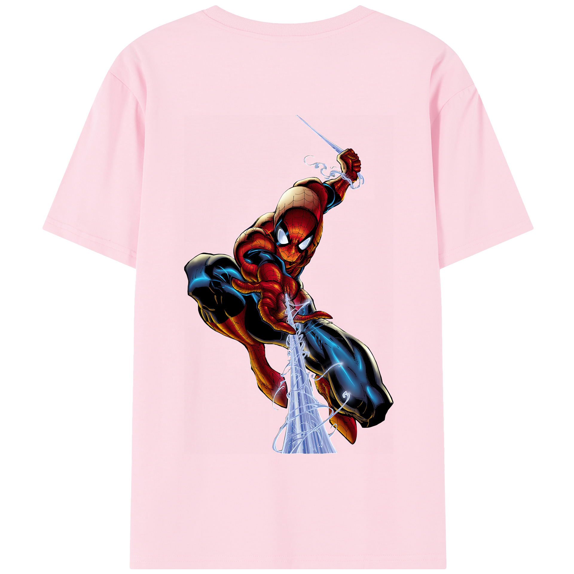 （画像用） Spider Man スパイダーマン 綿100％半袖Tシャツ（背面プリント）