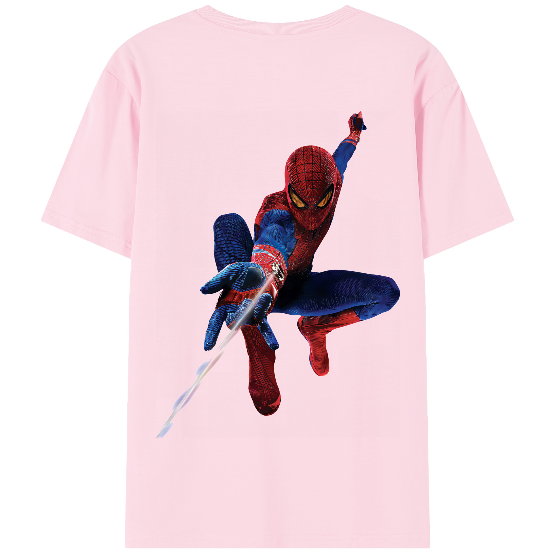 （画像用） Spider Man スパイダーマン 綿100％半袖Tシャツ（背面プリント）