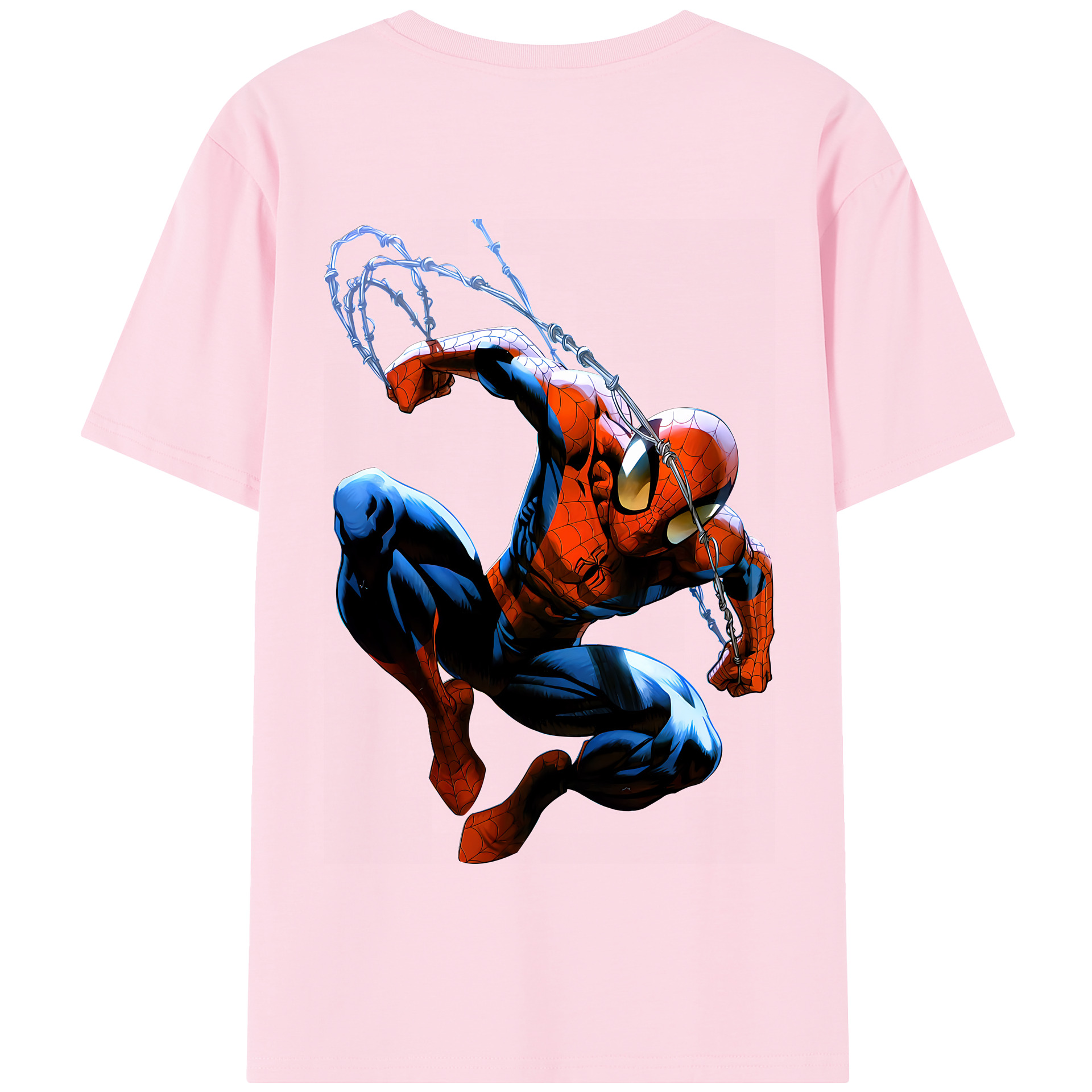 Spider Man スパイダーマン 綿100％半袖Tシャツ（背面プリント）