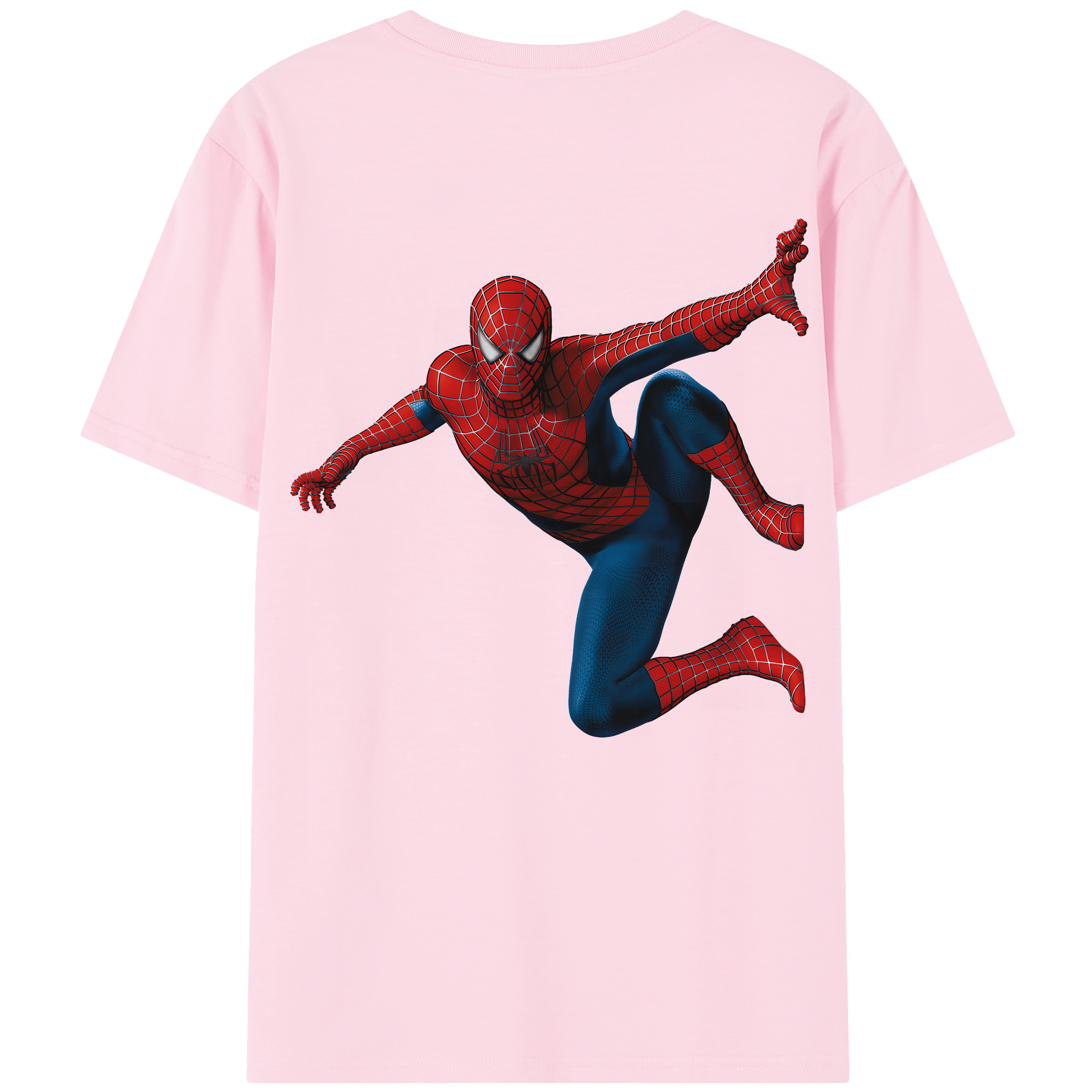 （画像用） Spider Man スパイダーマン 綿100％半袖Tシャツ（背面プリント）