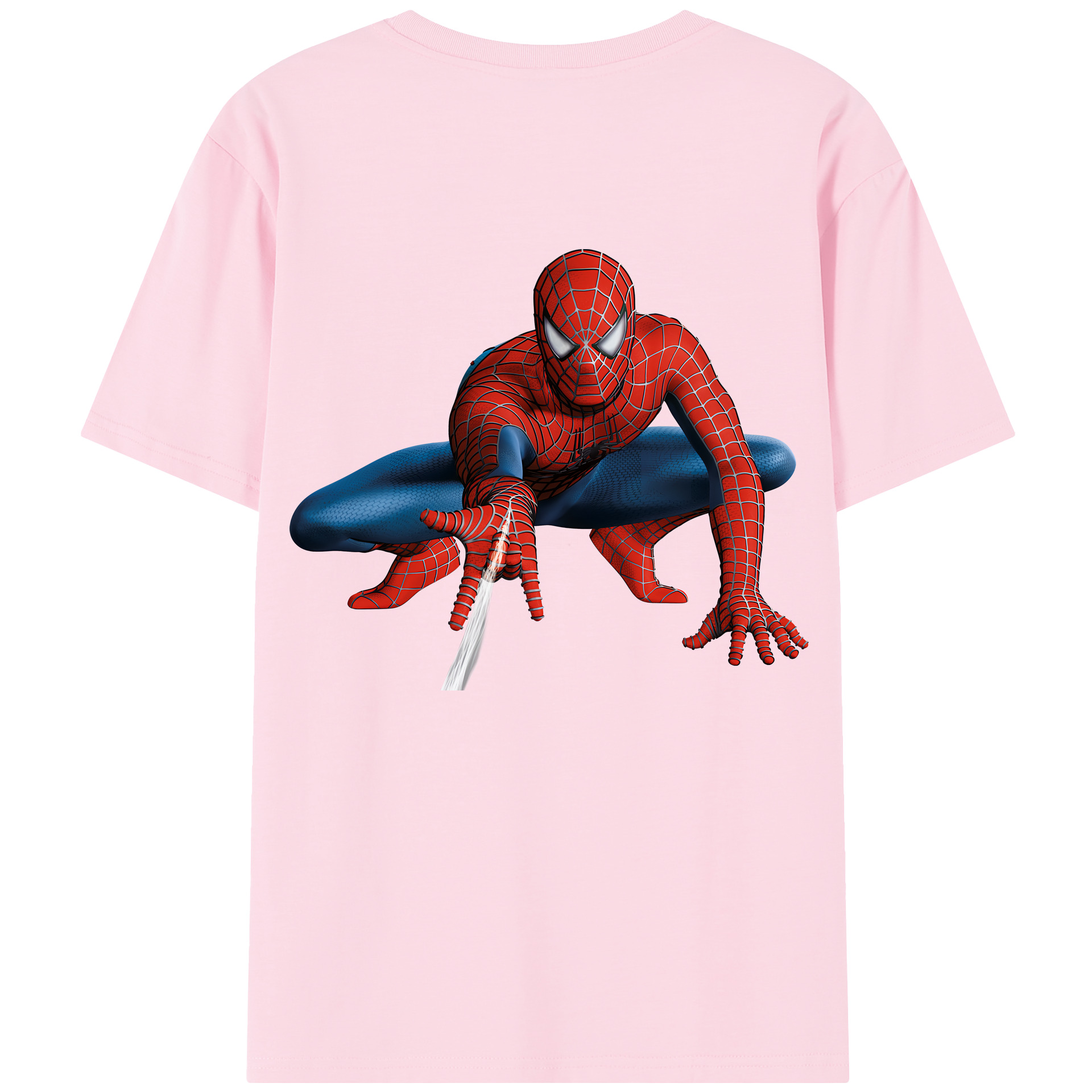 Spider Man スパイダーマン 綿100％半袖Tシャツ（背面プリント）