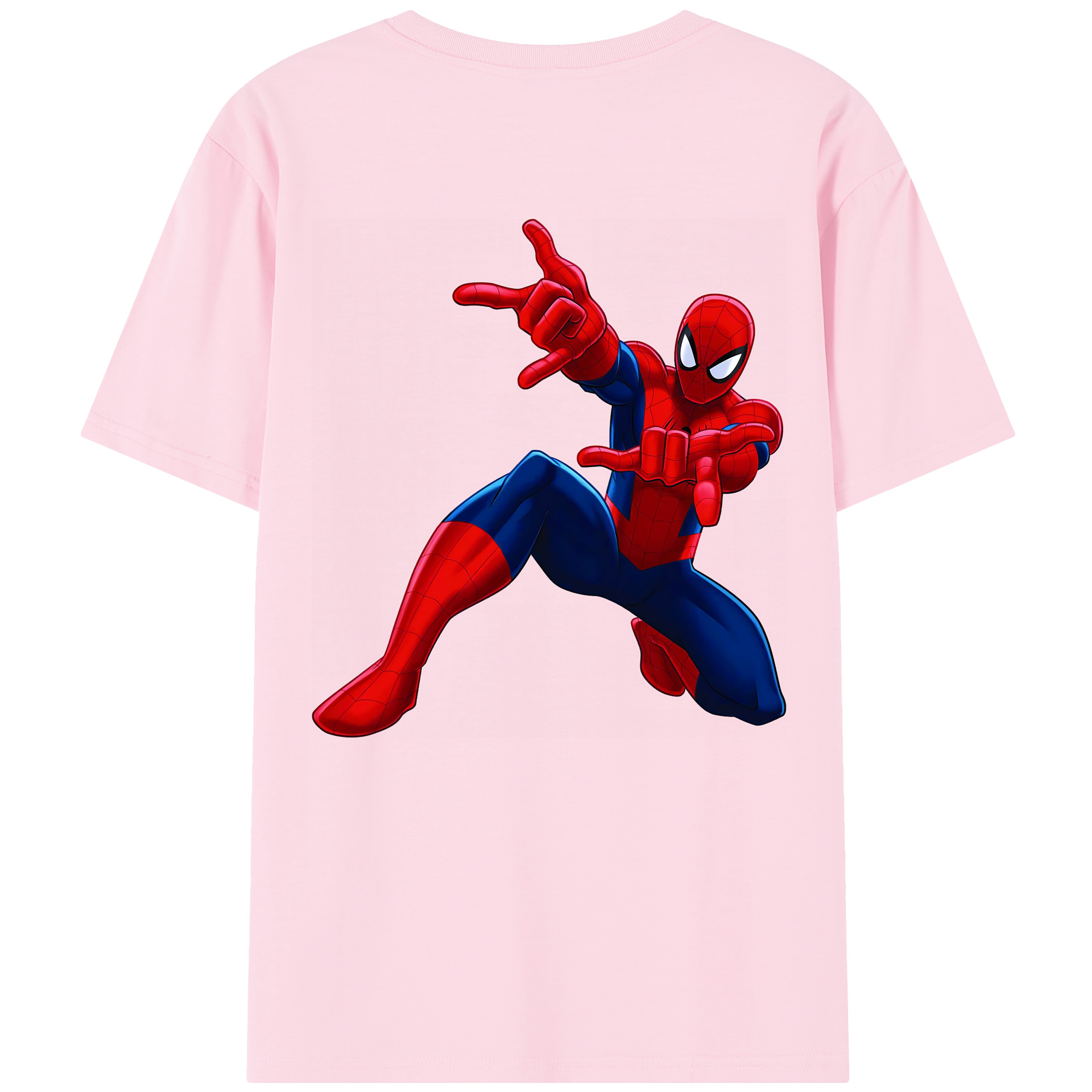（画像用） Spider Man スパイダーマン 綿100％半袖Tシャツ（背面プリント）