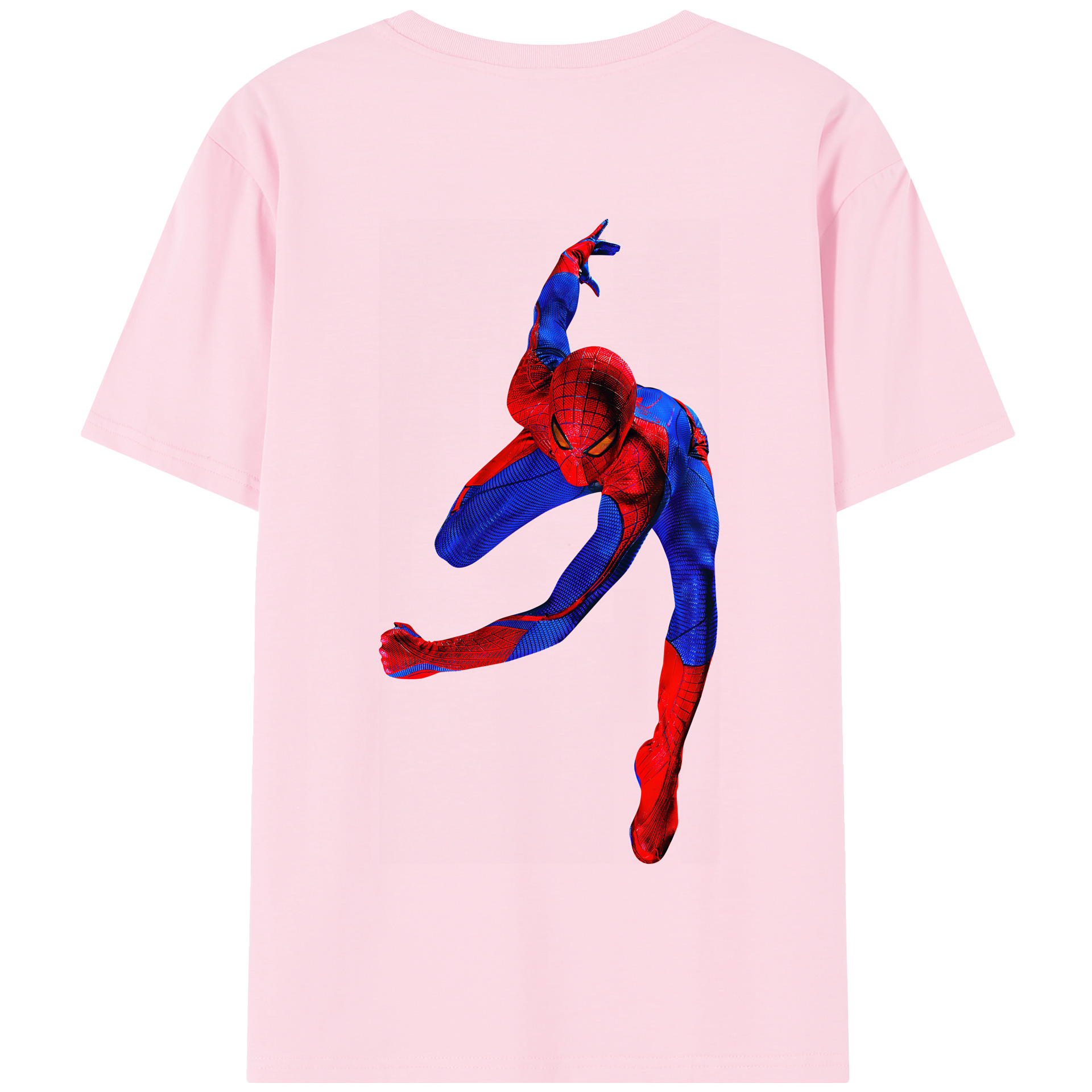 （画像用） Spider Man スパイダーマン 綿100％半袖Tシャツ（背面プリント）