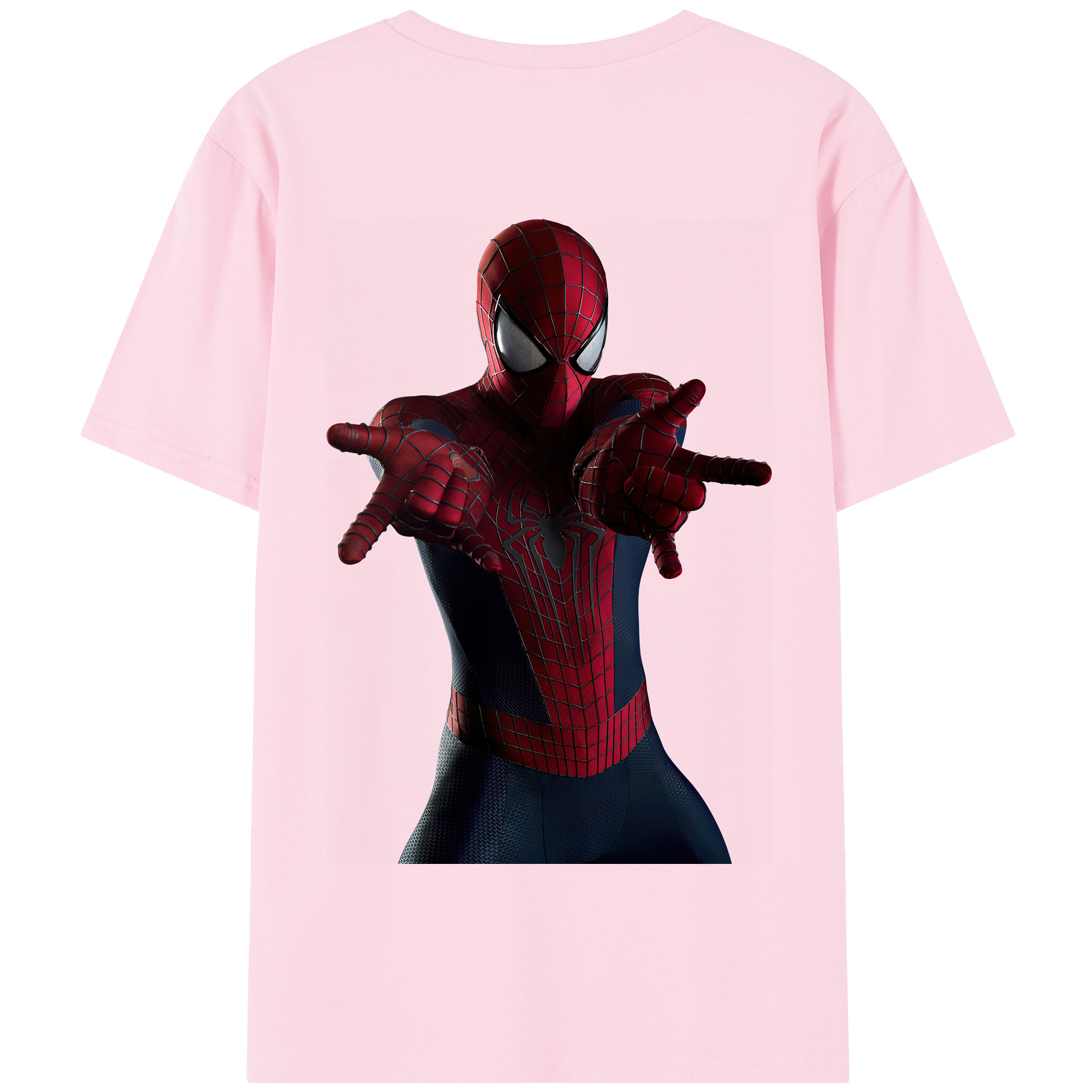 （画像用） Spider Man スパイダーマン 綿100％半袖Tシャツ（背面プリント）