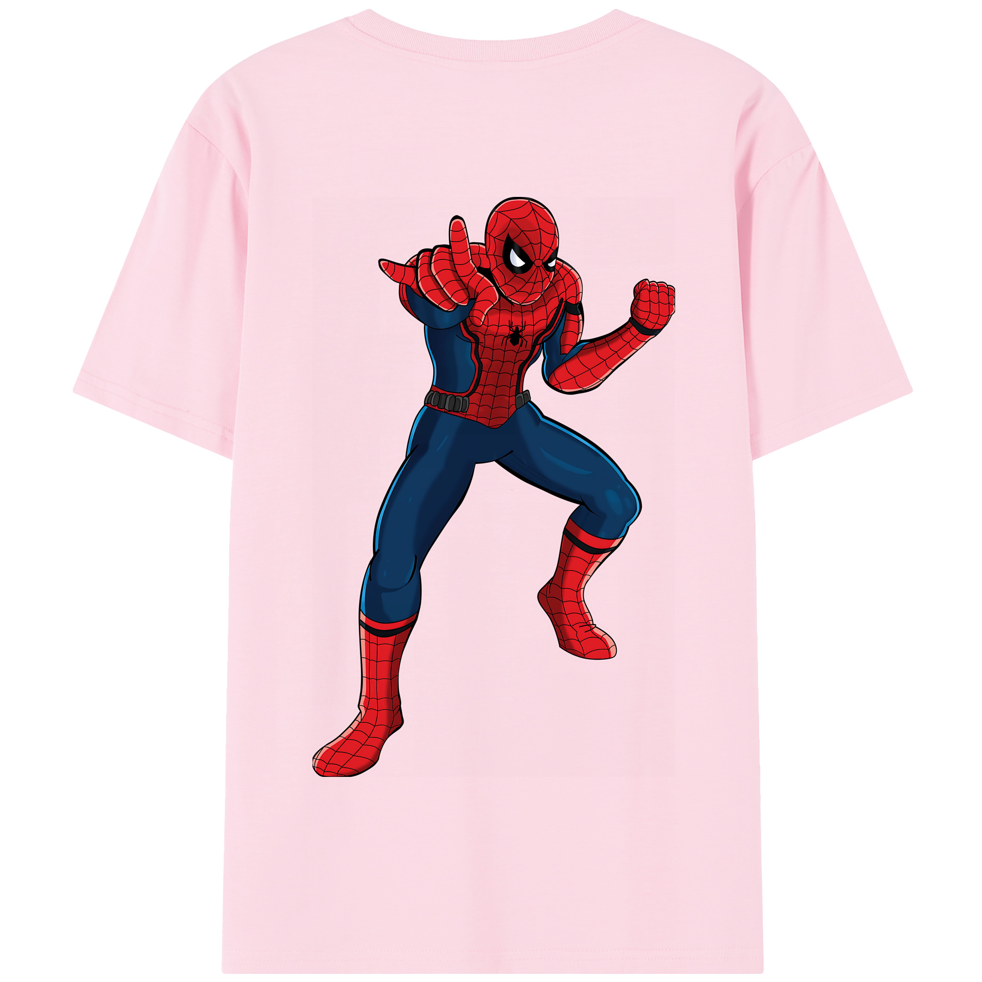 （画像用） Spider Man スパイダーマン 綿100％半袖Tシャツ（背面プリント）