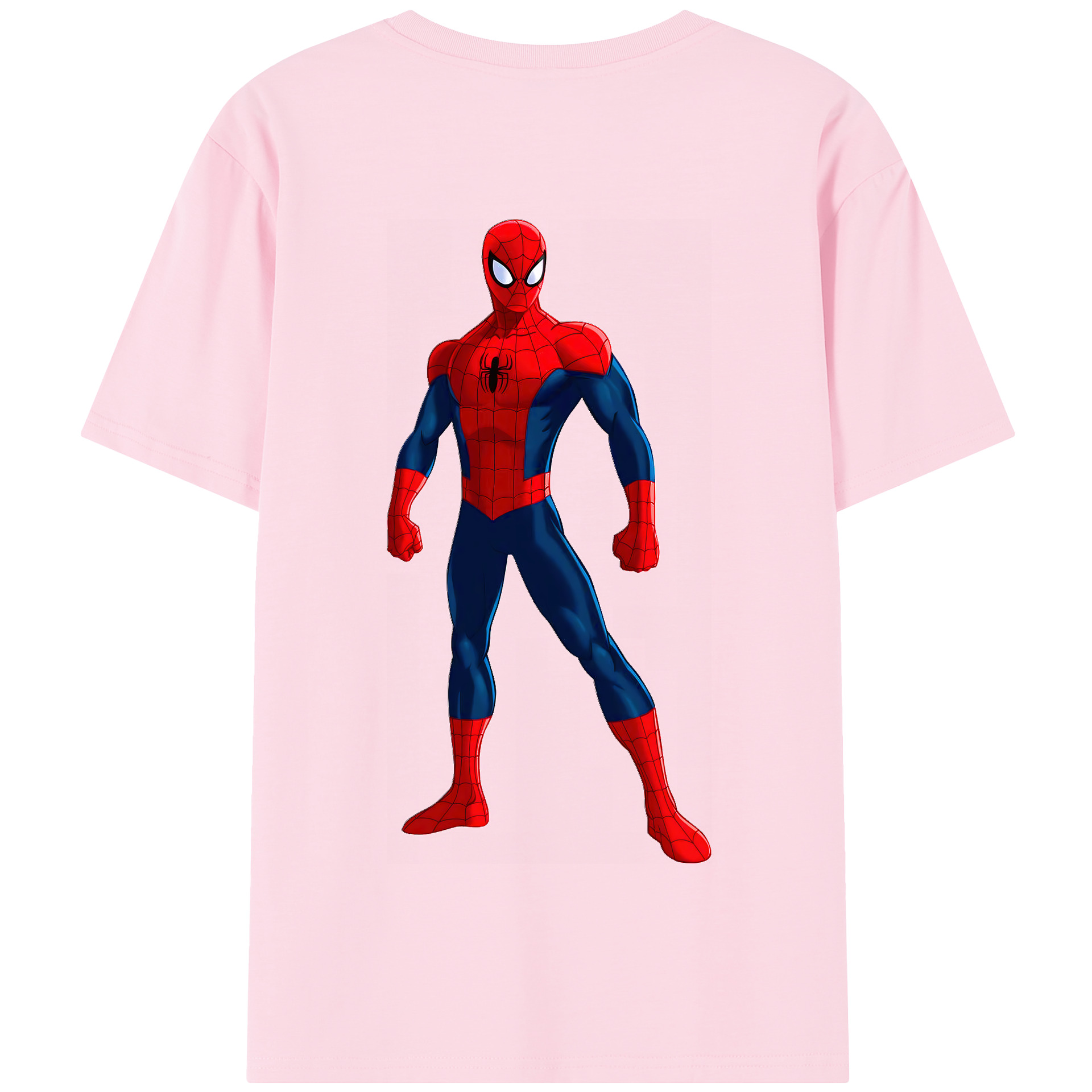 （画像用） Spider Man スパイダーマン 綿100％半袖Tシャツ（背面プリント）