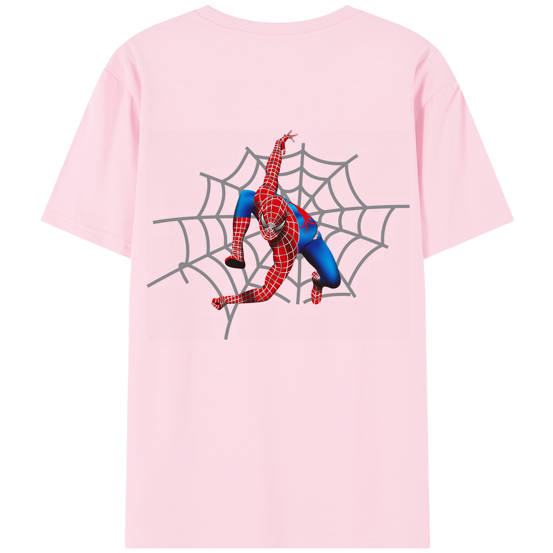 （画像用） Spider Man スパイダーマン 綿100％半袖Tシャツ（背面プリント）
