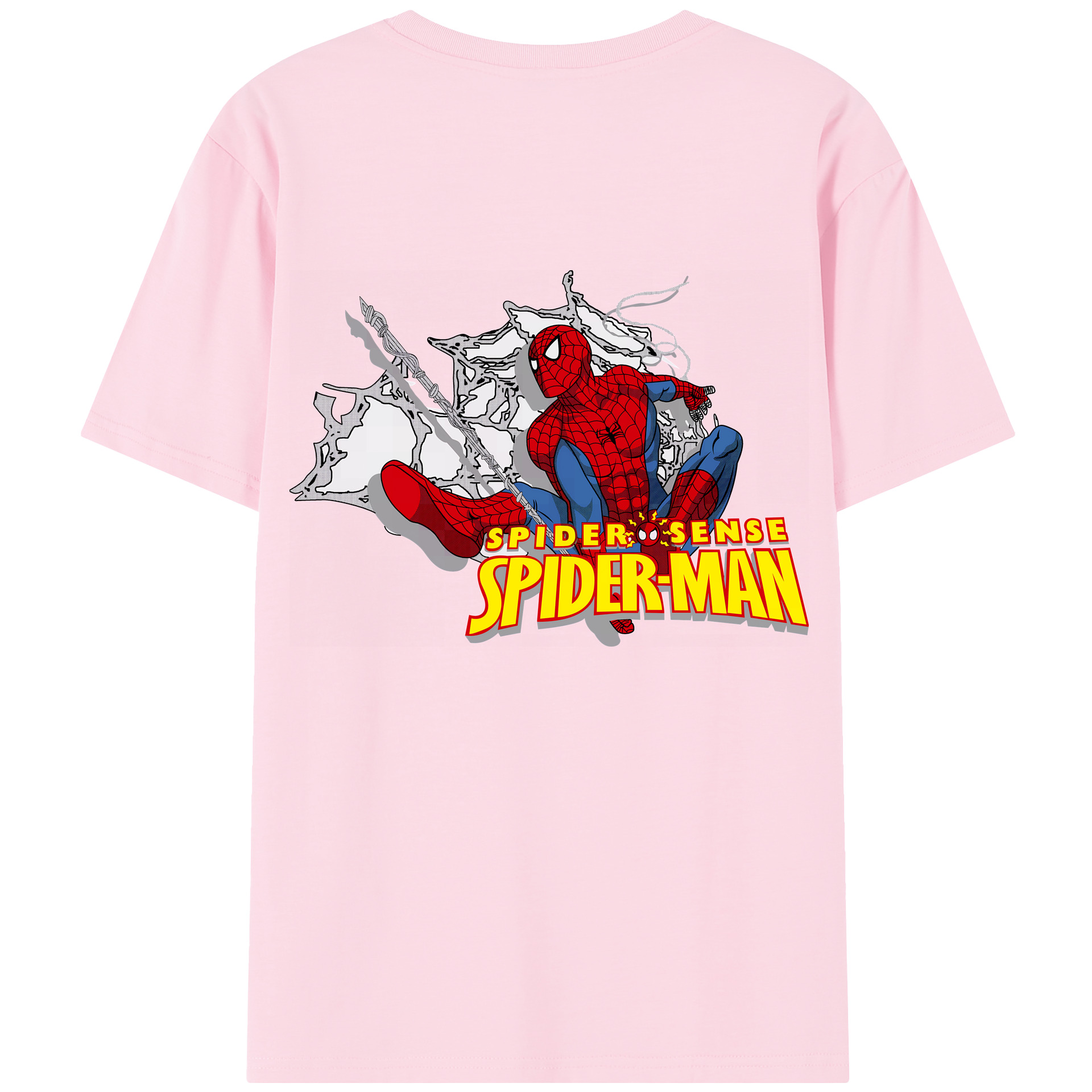 （画像用） Spider Man スパイダーマン 綿100％半袖Tシャツ（背面プリント）