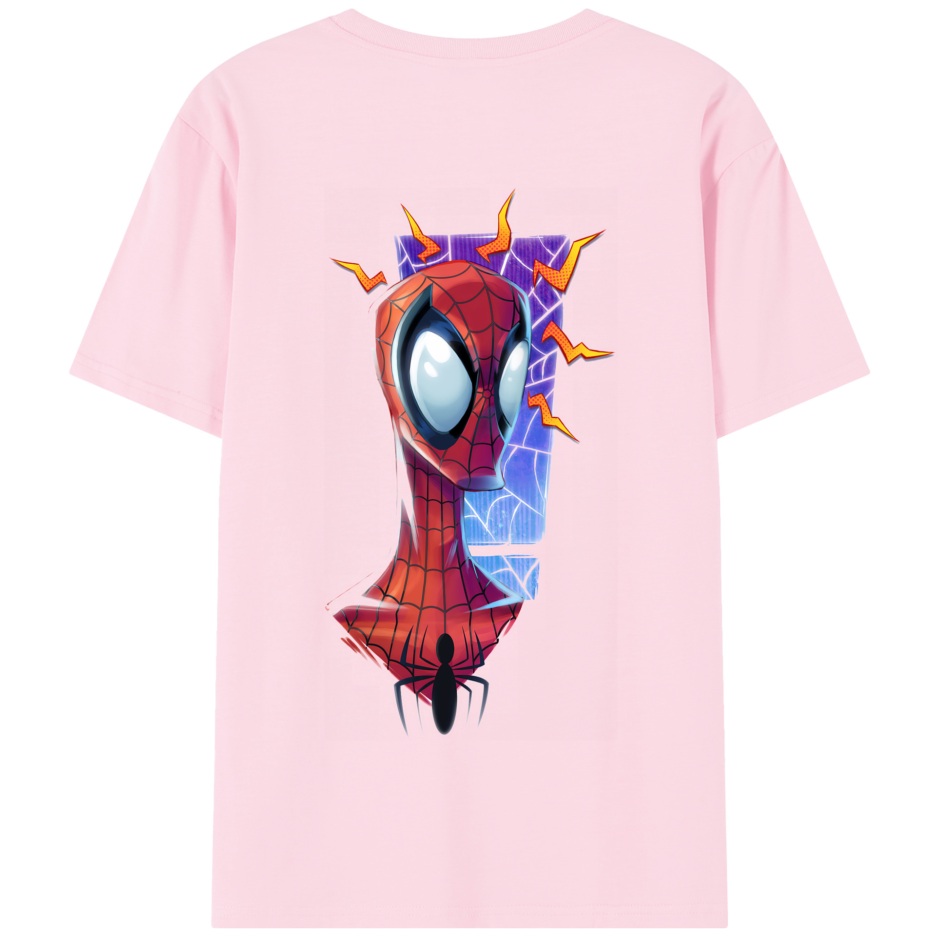 （画像用） Spider Man スパイダーマン 綿100％半袖Tシャツ（背面プリント）