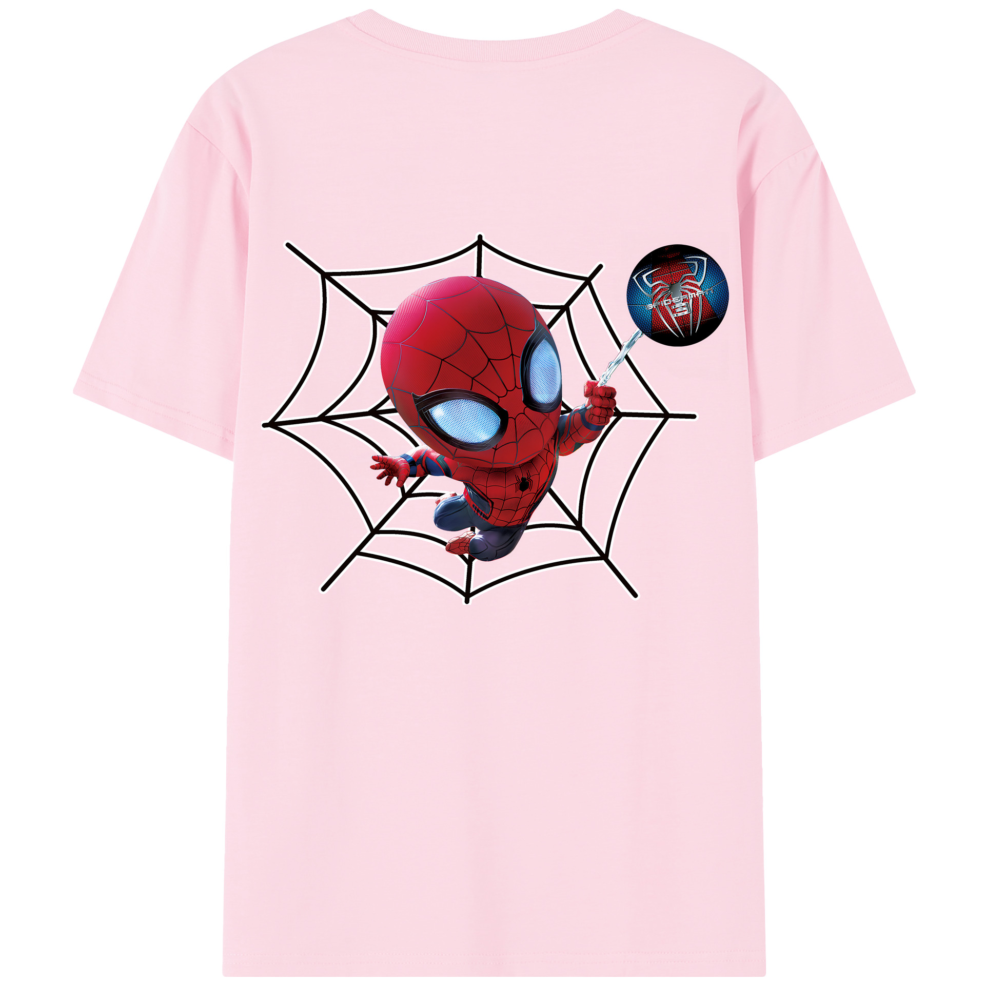（画像用） Spider Man スパイダーマン 綿100％半袖Tシャツ（背面プリント）