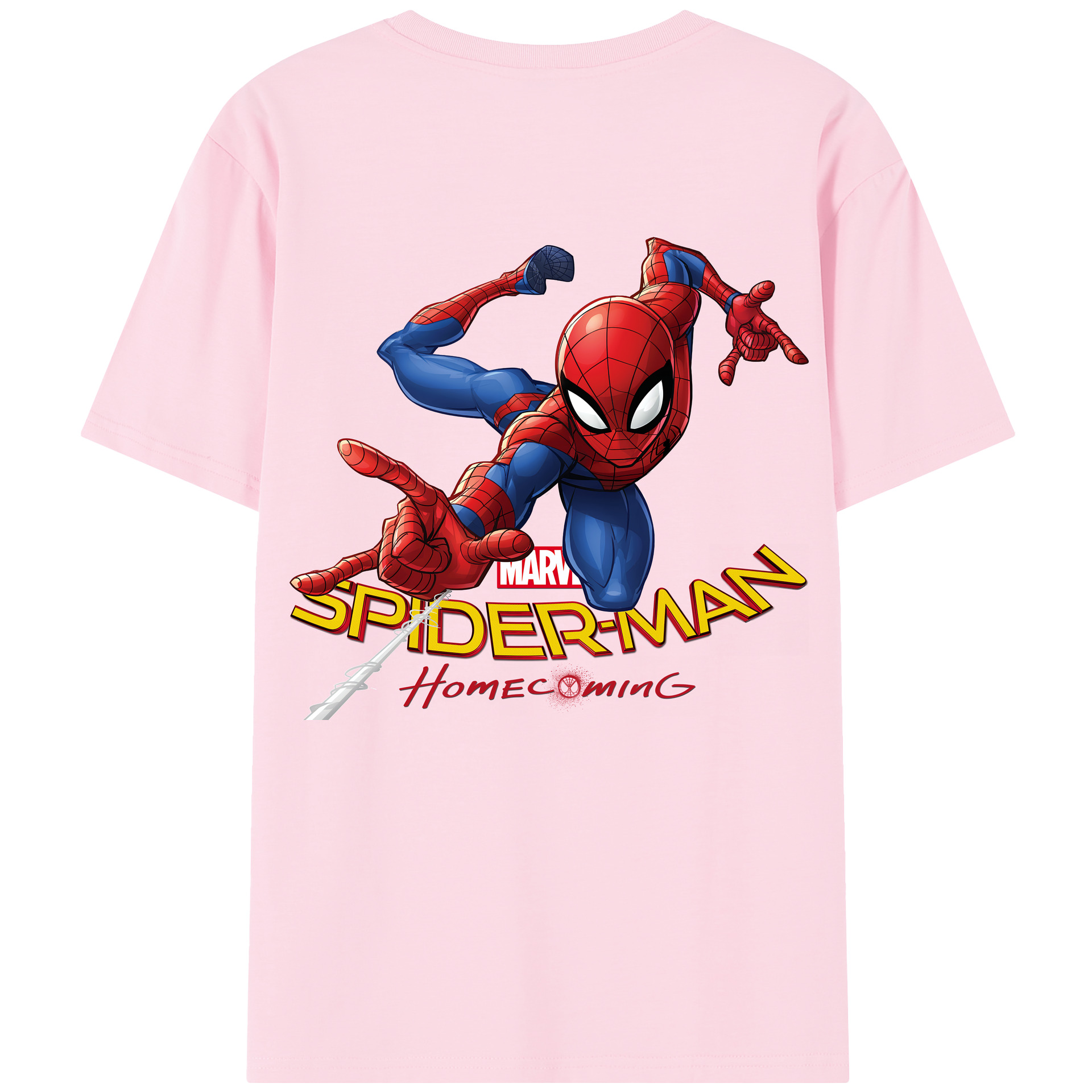 （画像用） Spider Man スパイダーマン 綿100％半袖Tシャツ（背面プリント）