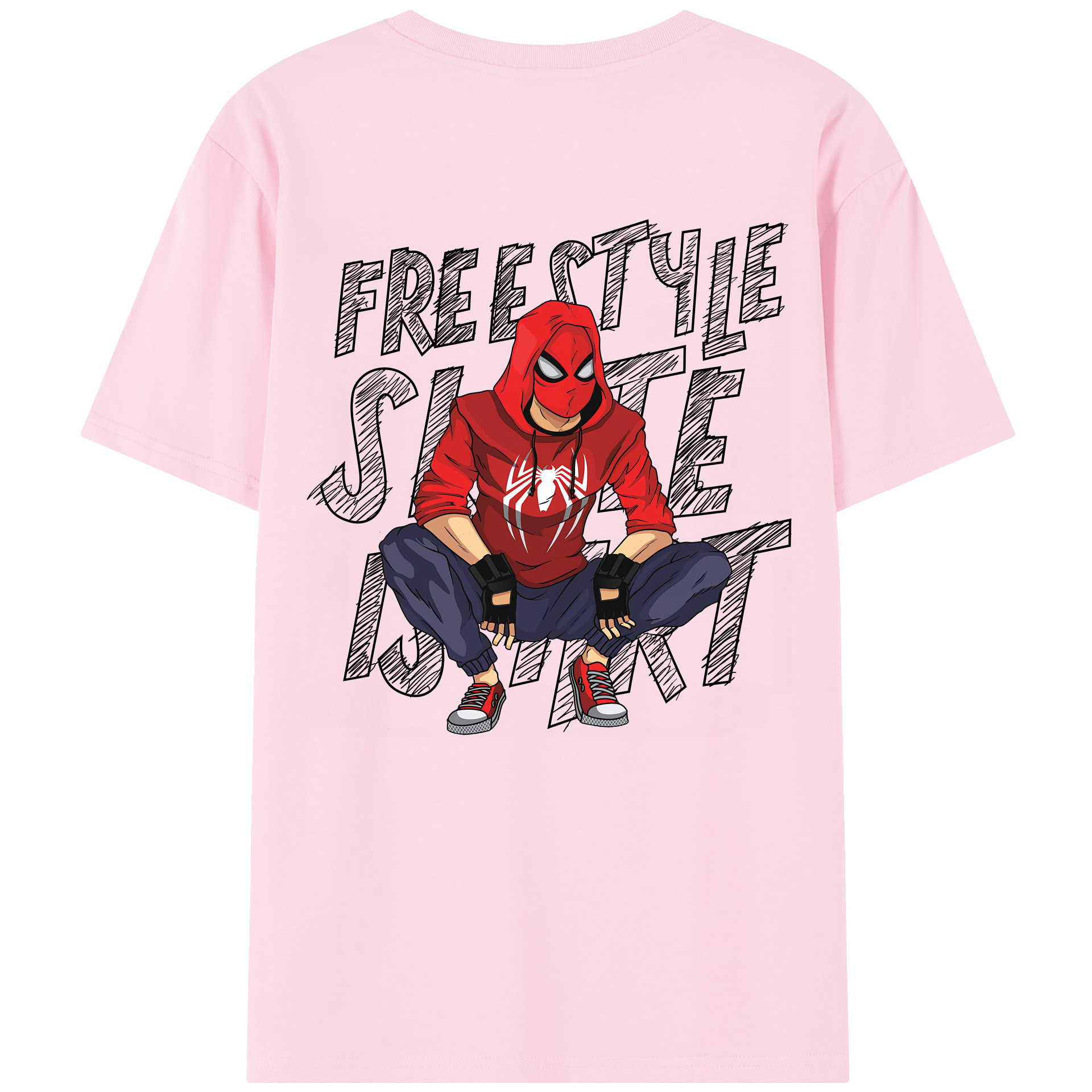 （画像用） Spider Man スパイダーマン 綿100％半袖Tシャツ（背面プリント）