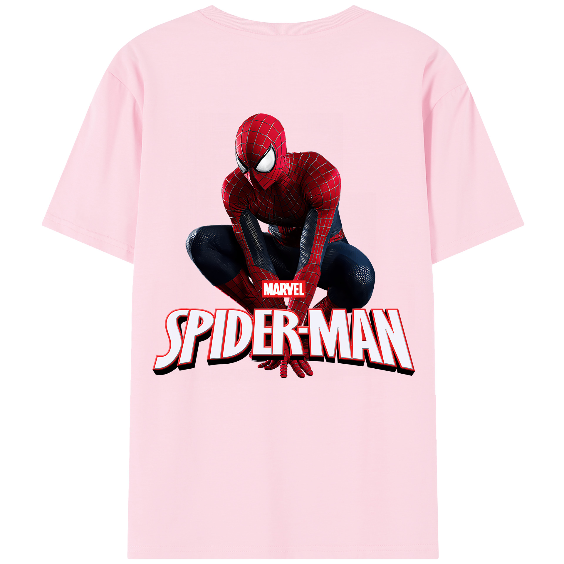 （画像用） Spider Man スパイダーマン 綿100％半袖Tシャツ（背面プリント）