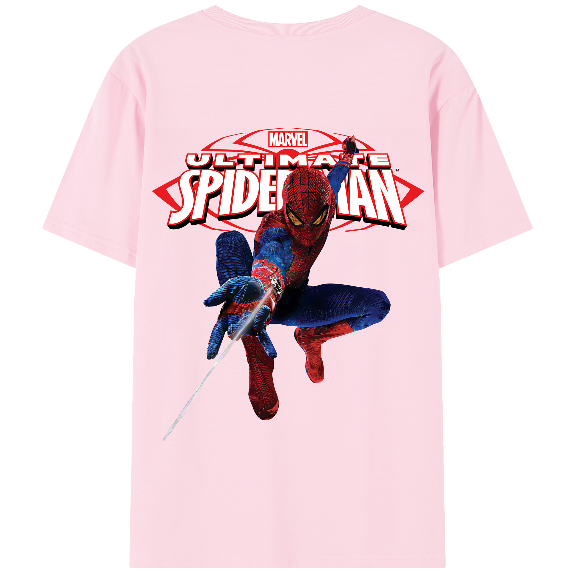 （画像用） Spider Man スパイダーマン 綿100％半袖Tシャツ（背面プリント）