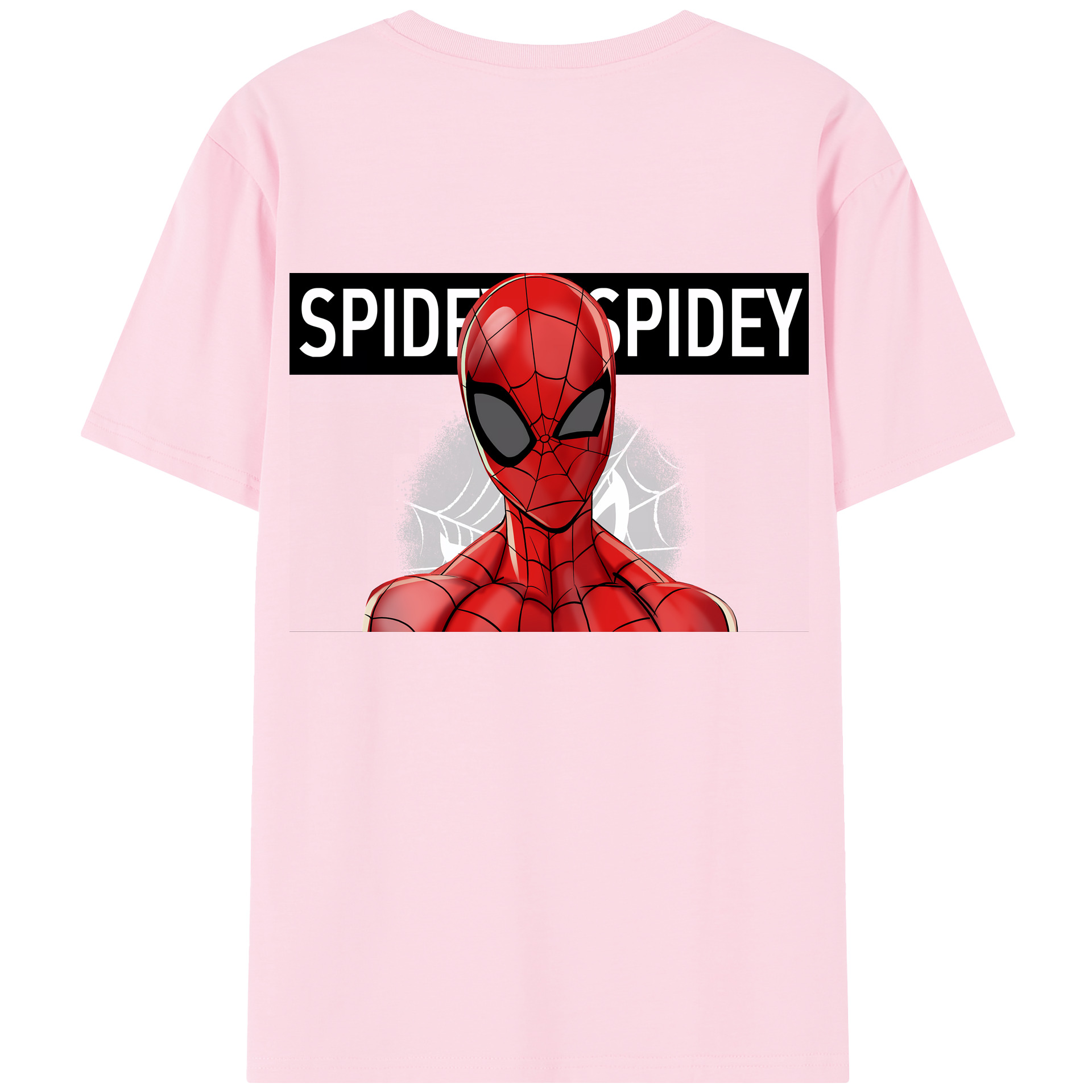 （画像用） Spider Man スパイダーマン 綿100％半袖Tシャツ（背面プリント）