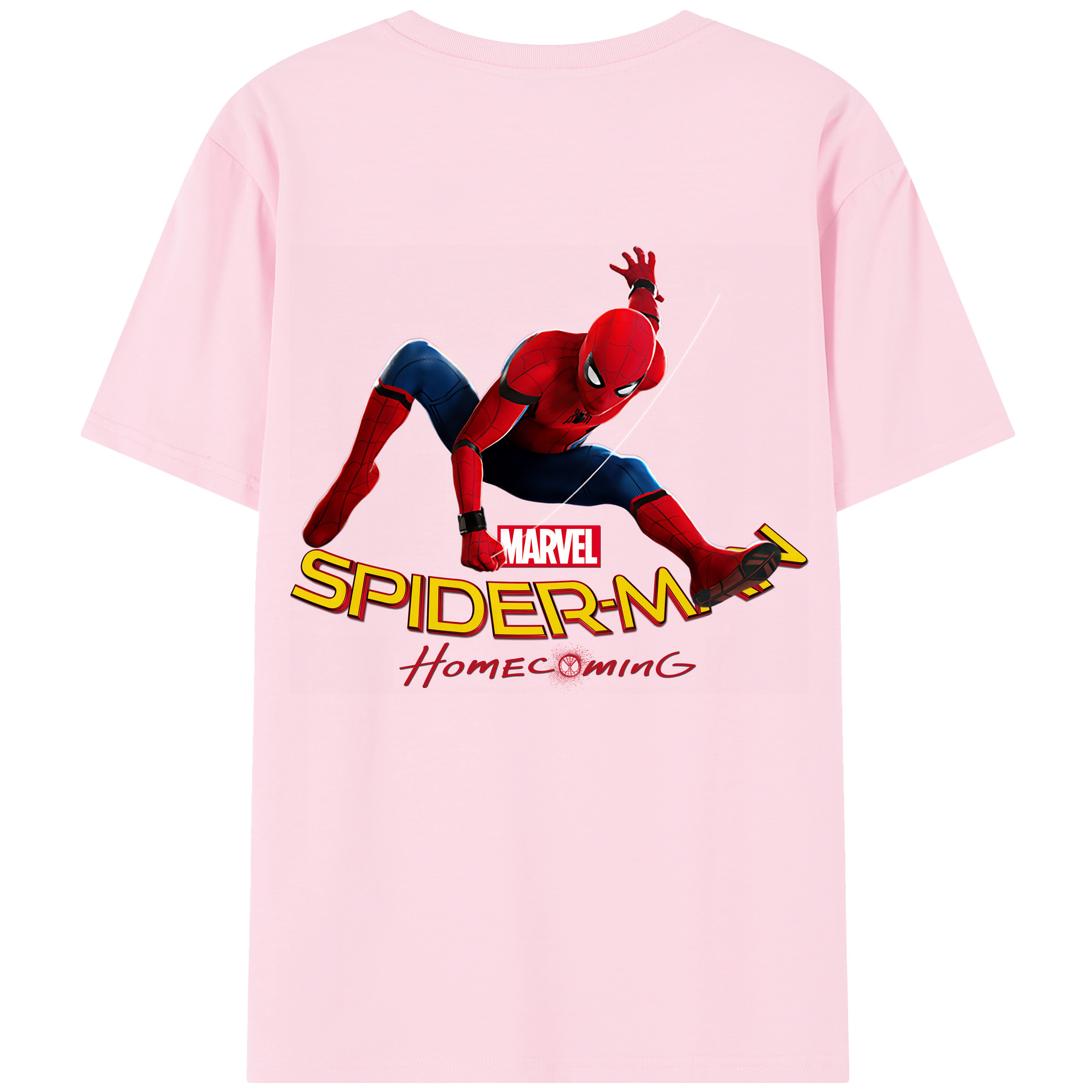 （画像用） Spider Man スパイダーマン 綿100％半袖Tシャツ（背面プリント）