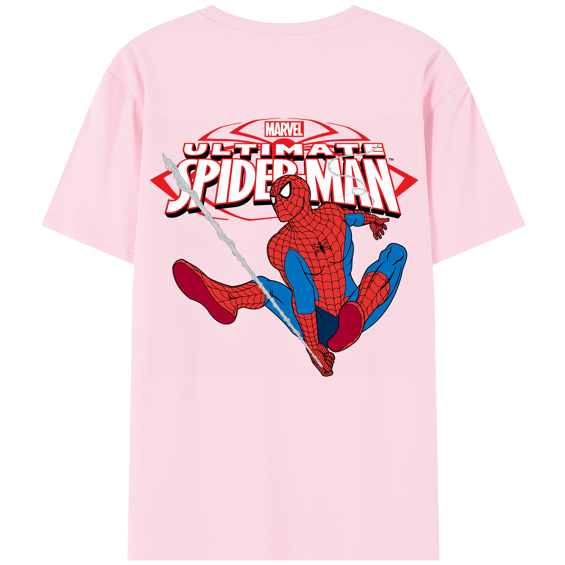 （画像用） Spider Man スパイダーマン 綿100％半袖Tシャツ（背面プリント）