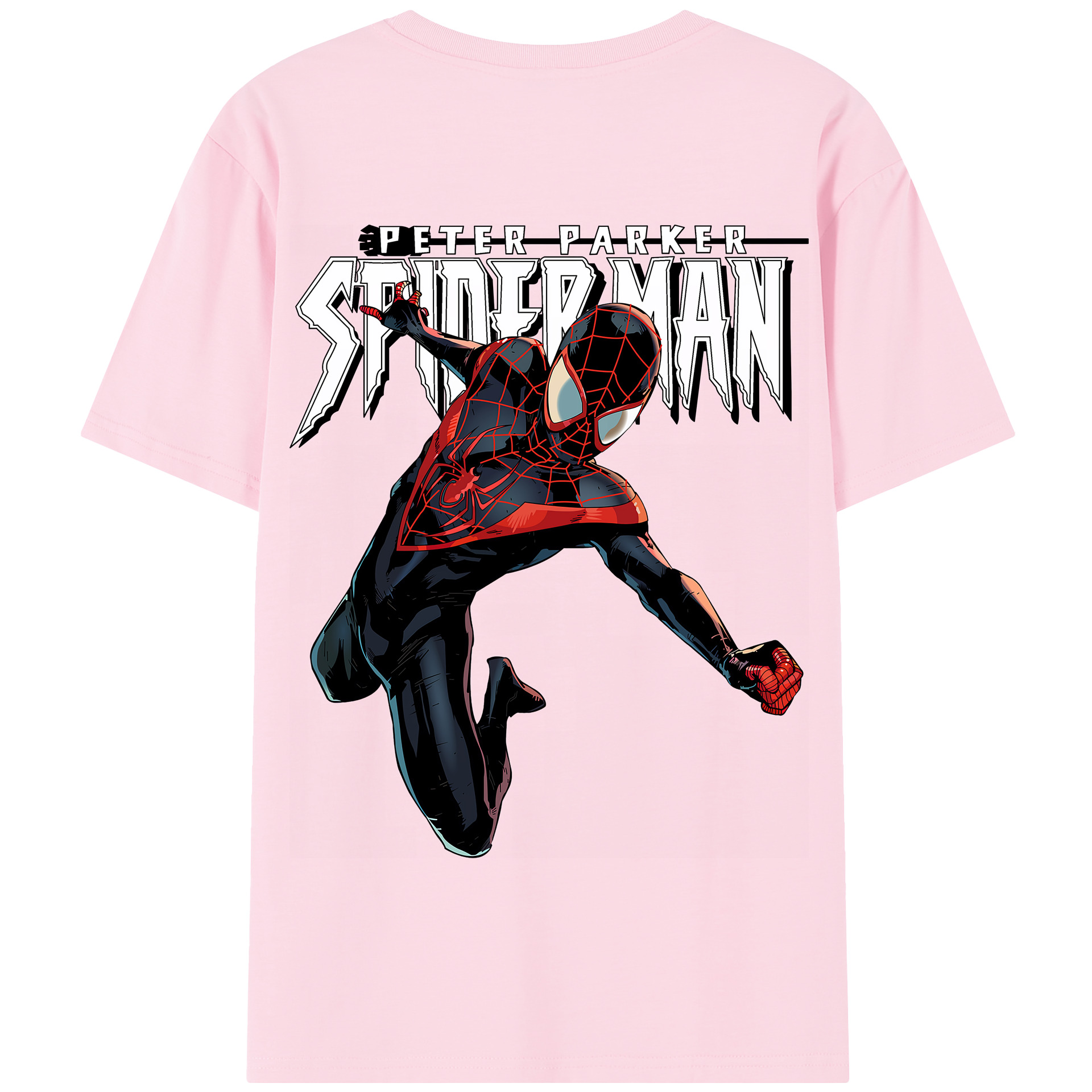 （画像用） Spider Man スパイダーマン 綿100％半袖Tシャツ（背面プリント）