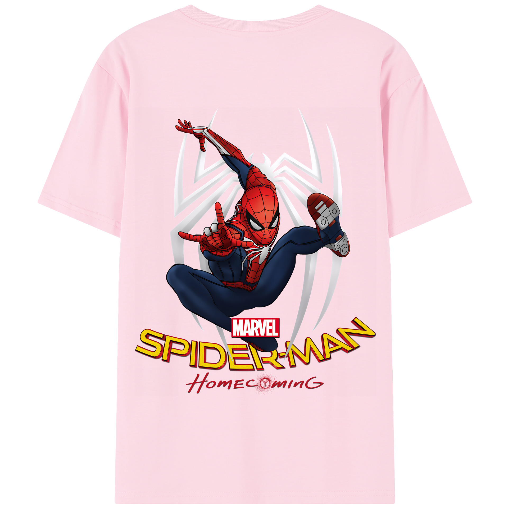 （画像用） Spider Man スパイダーマン 綿100％半袖Tシャツ（背面プリント）