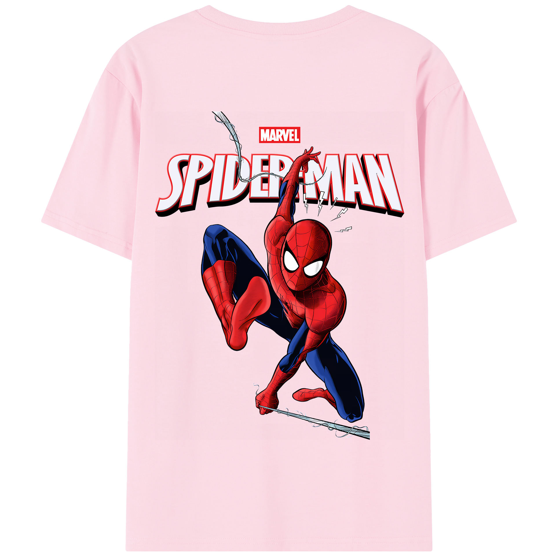 （画像用） Spider Man スパイダーマン 綿100％半袖Tシャツ（背面プリント）