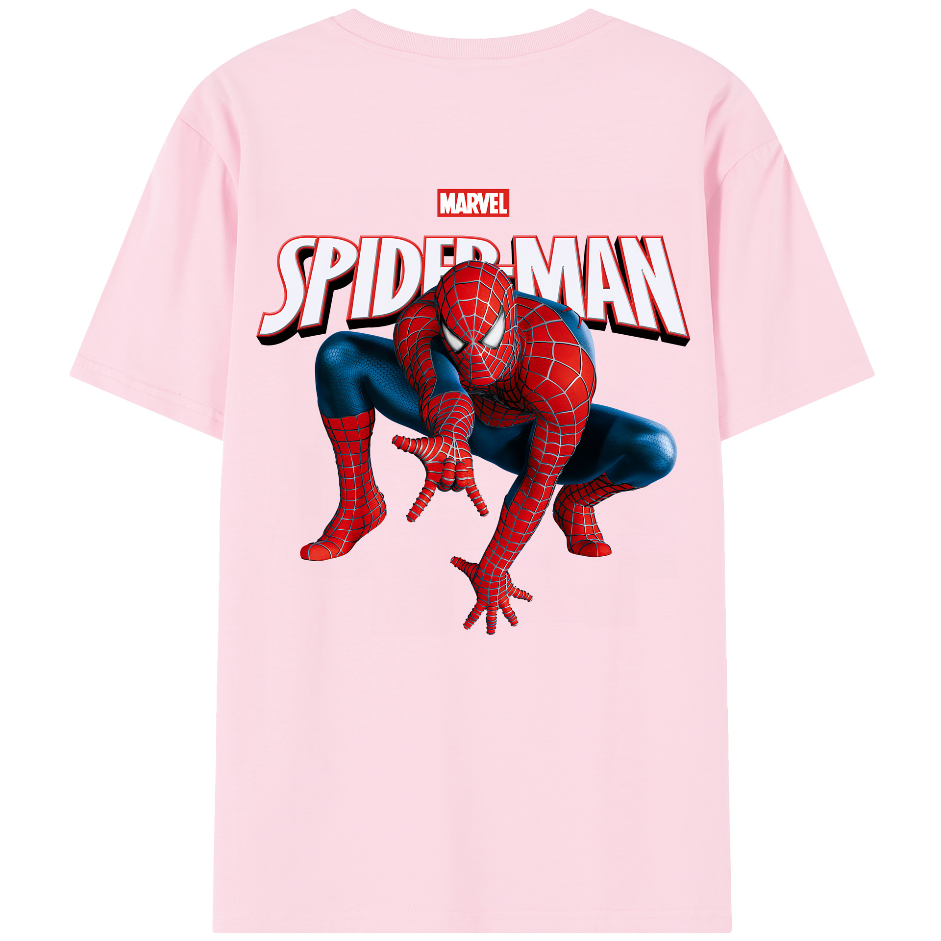 （画像用） Spider Man スパイダーマン 綿100％半袖Tシャツ（背面プリント）