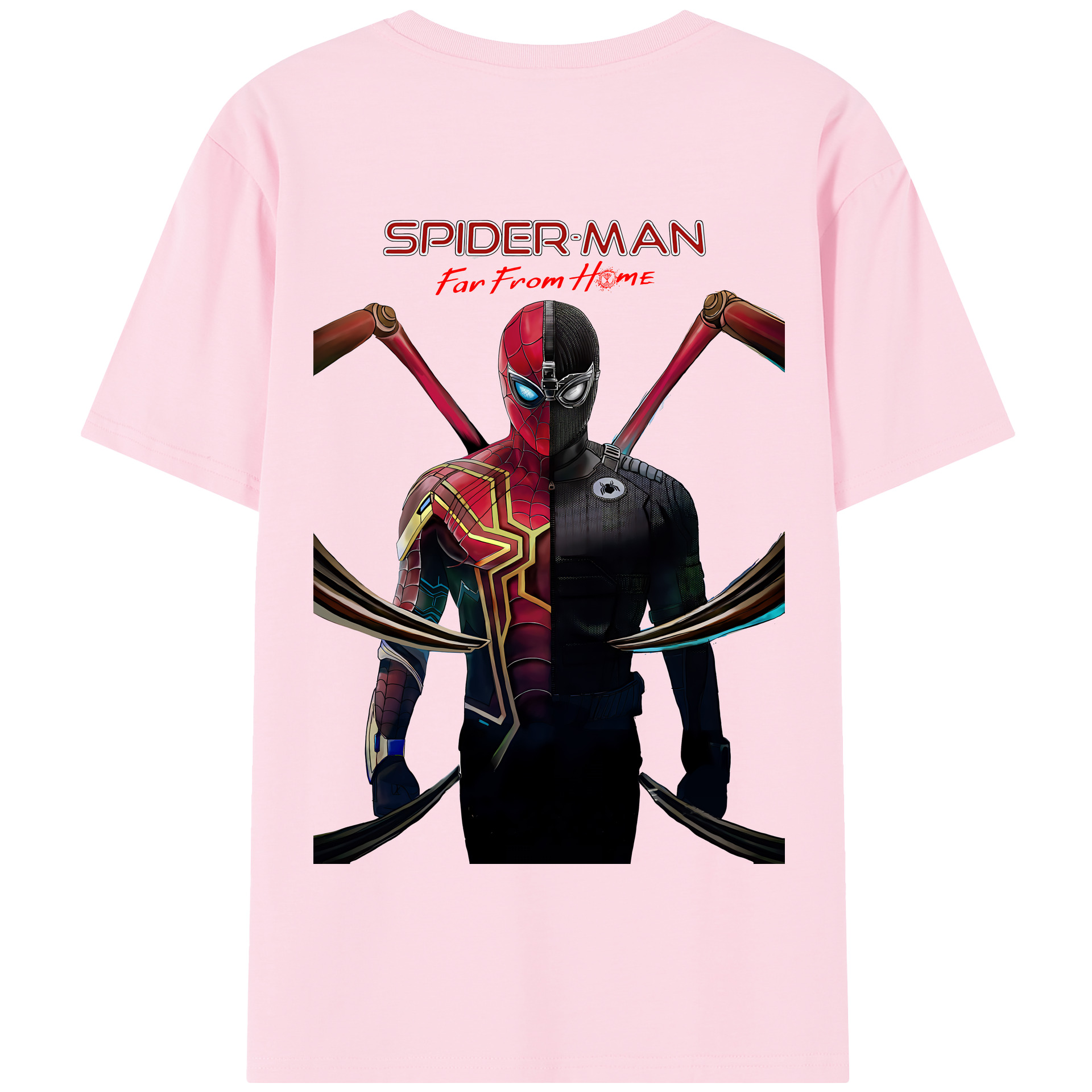 （画像用） Spider Man スパイダーマン 綿100％半袖Tシャツ（背面プリント）