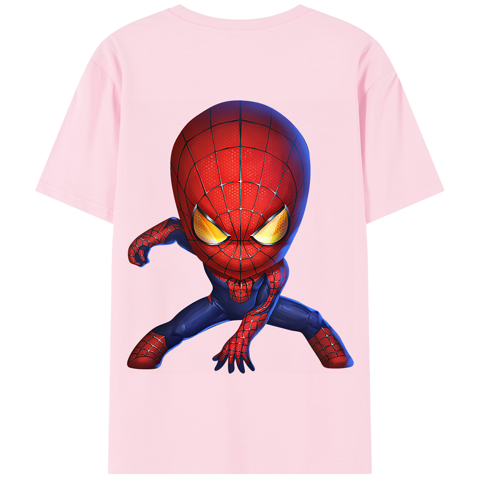 （画像用） Spider Man スパイダーマン 綿100％半袖Tシャツ（背面プリント）
